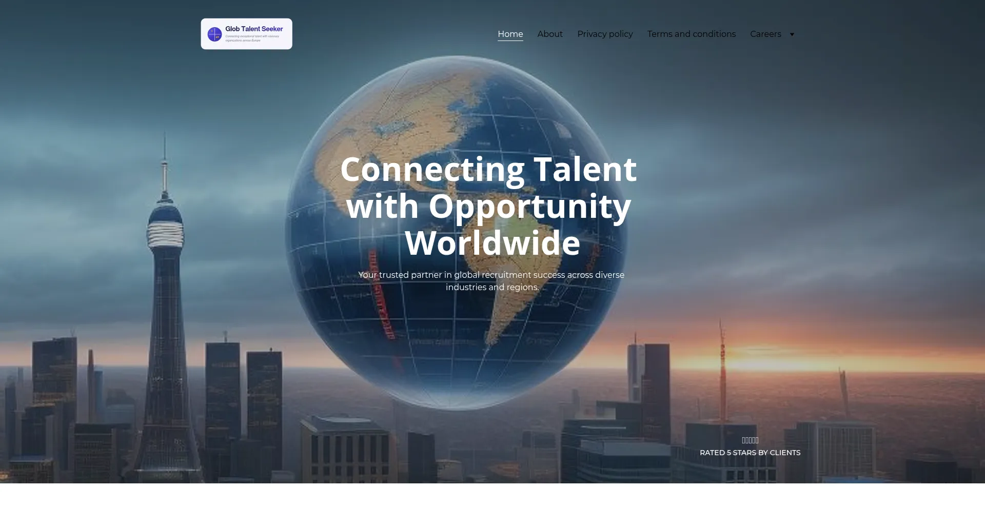 Website screenshot of Glob-talentseeker.com