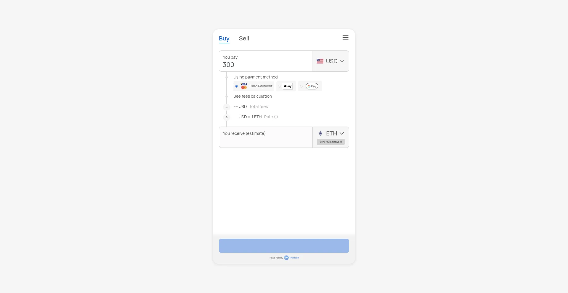 Website screenshot of Global.transak.com