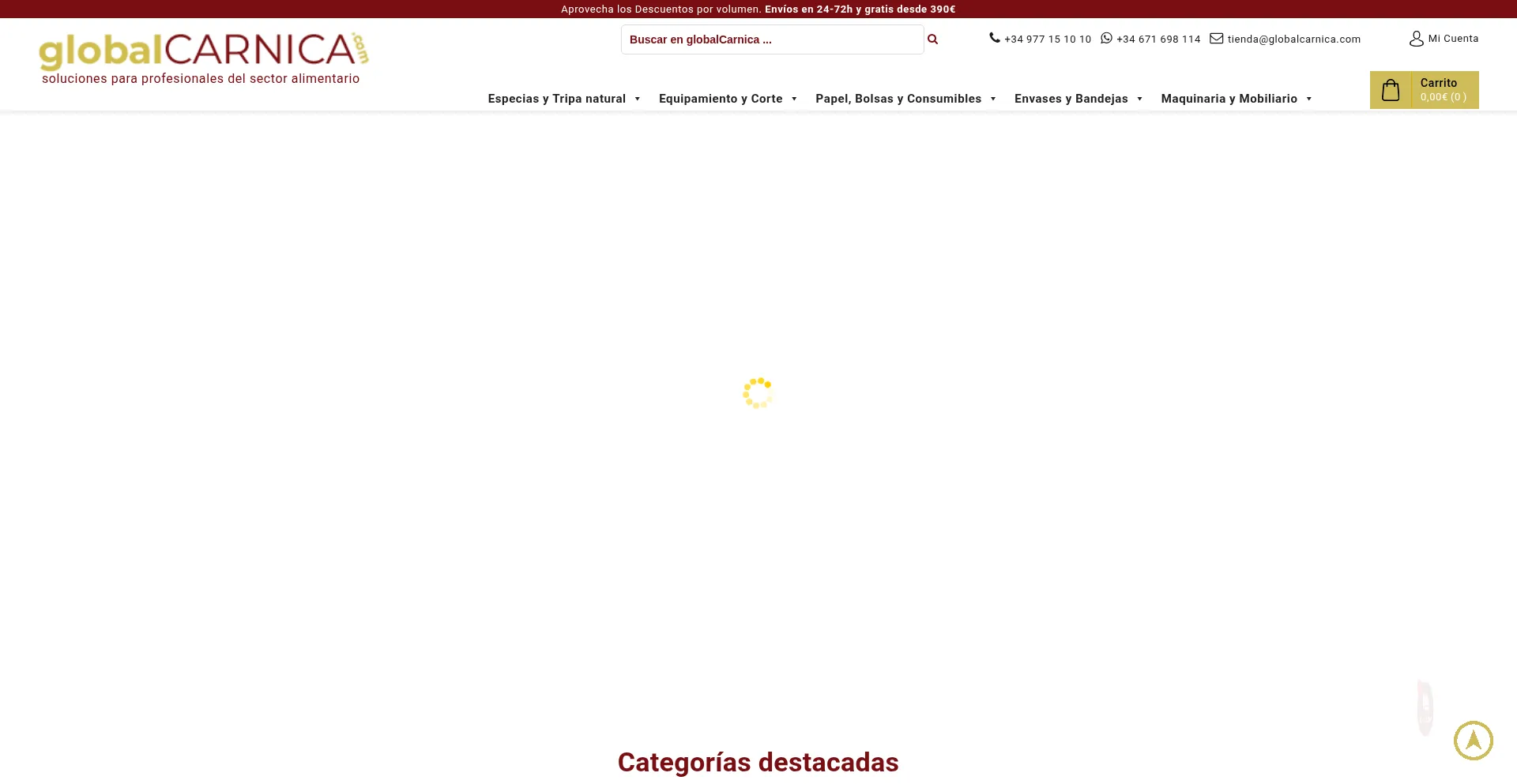 Website screenshot of Globalcarnica.com