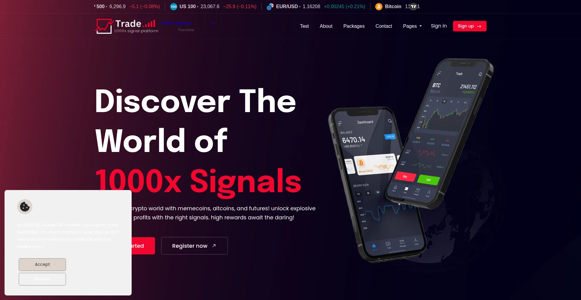 Website screenshot of Globaldigitalsignals.pro