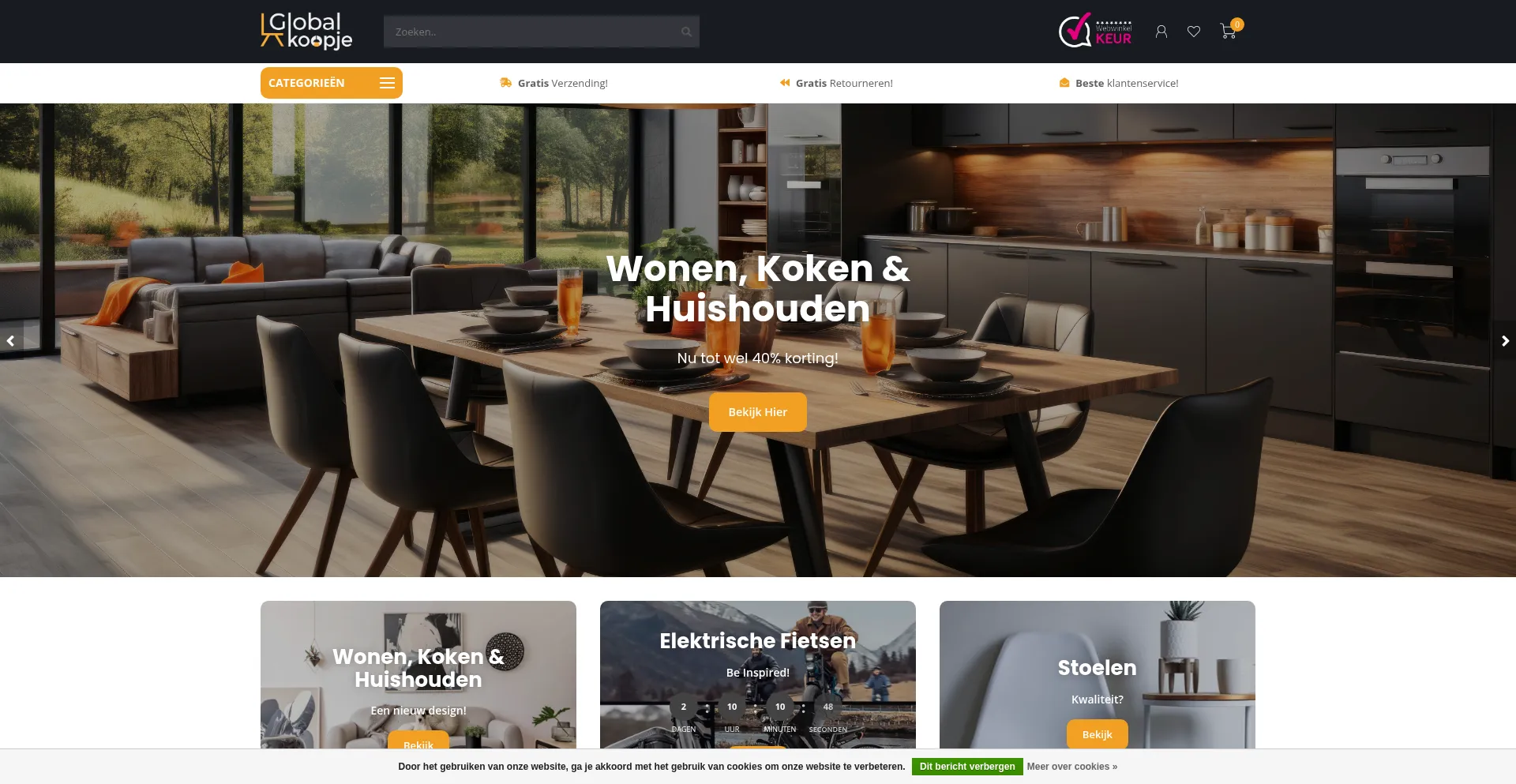 Website screenshot of Globalkoopje.nl