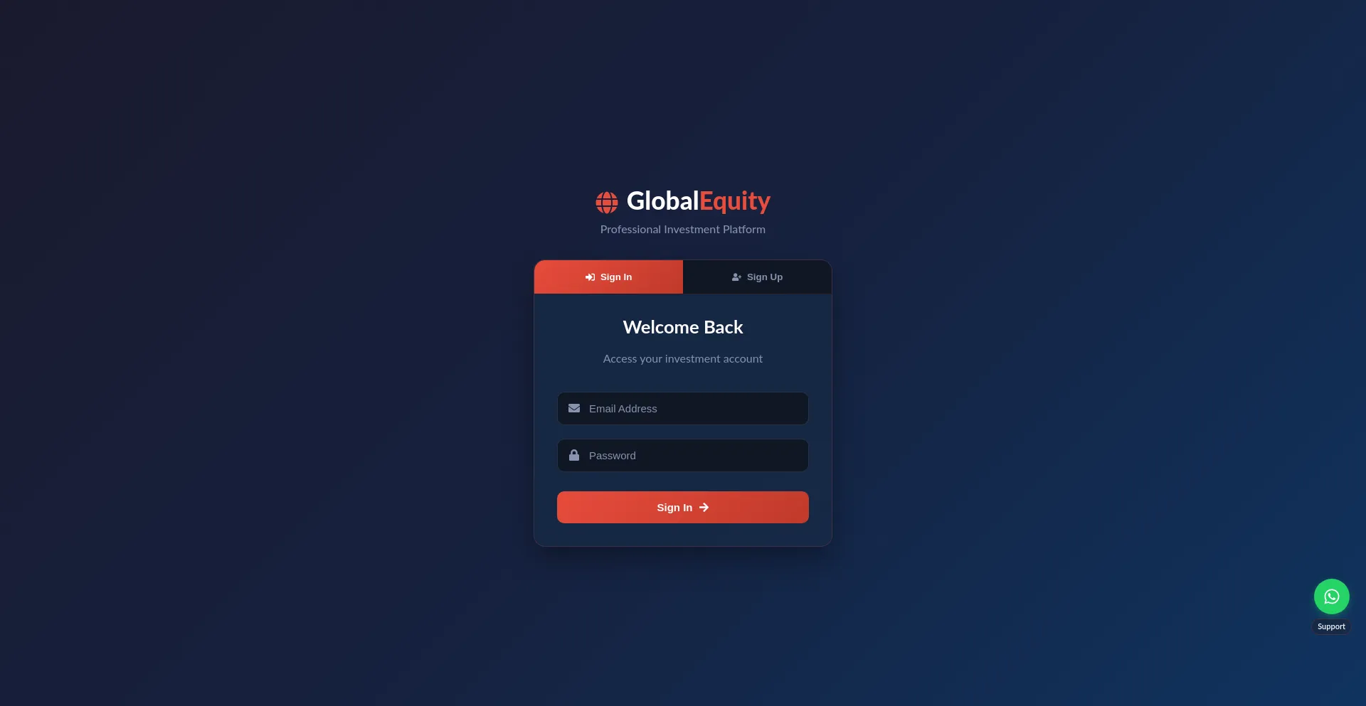 Website screenshot of Globallequityfinance.com