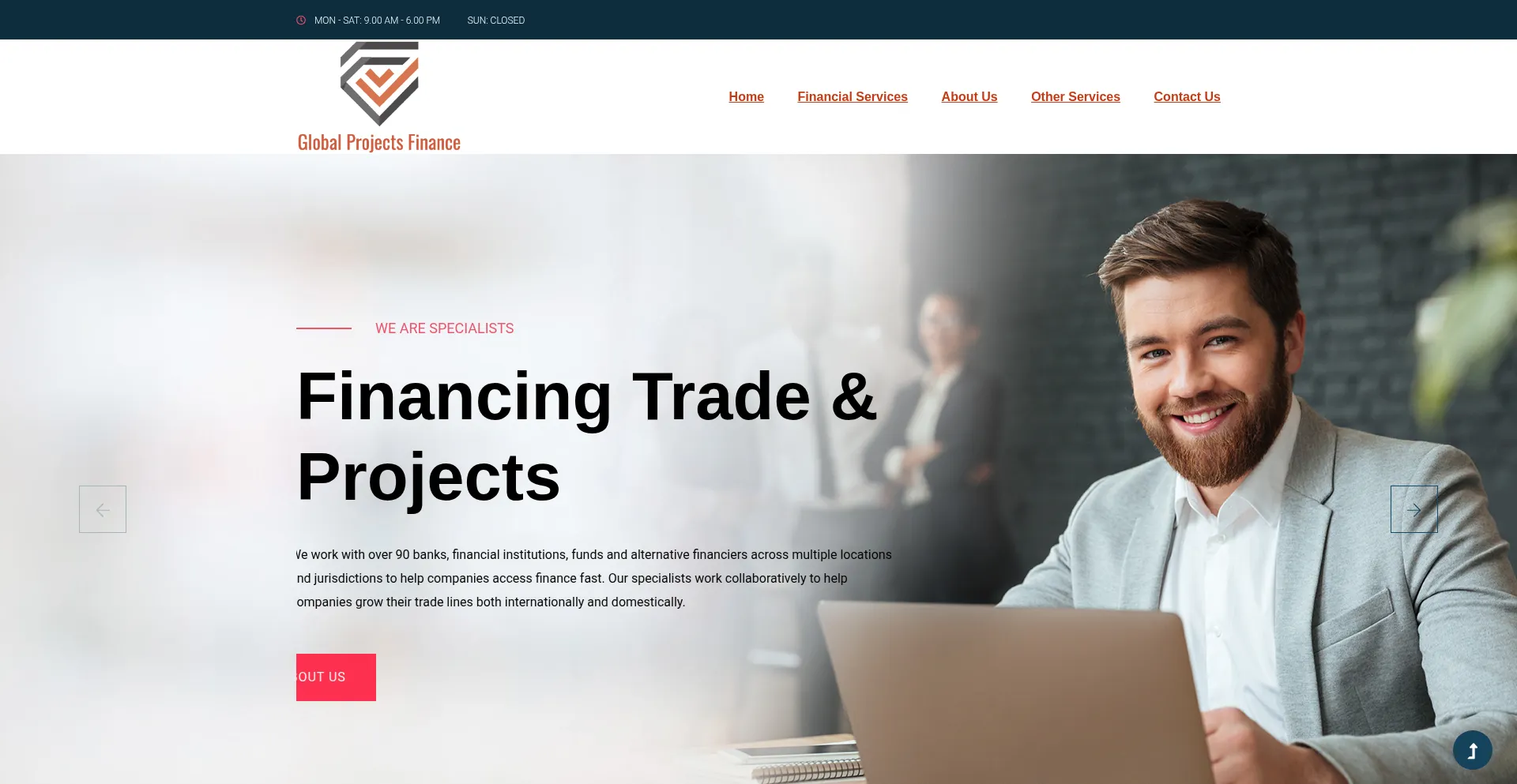 Website screenshot of Globalprofinance.com