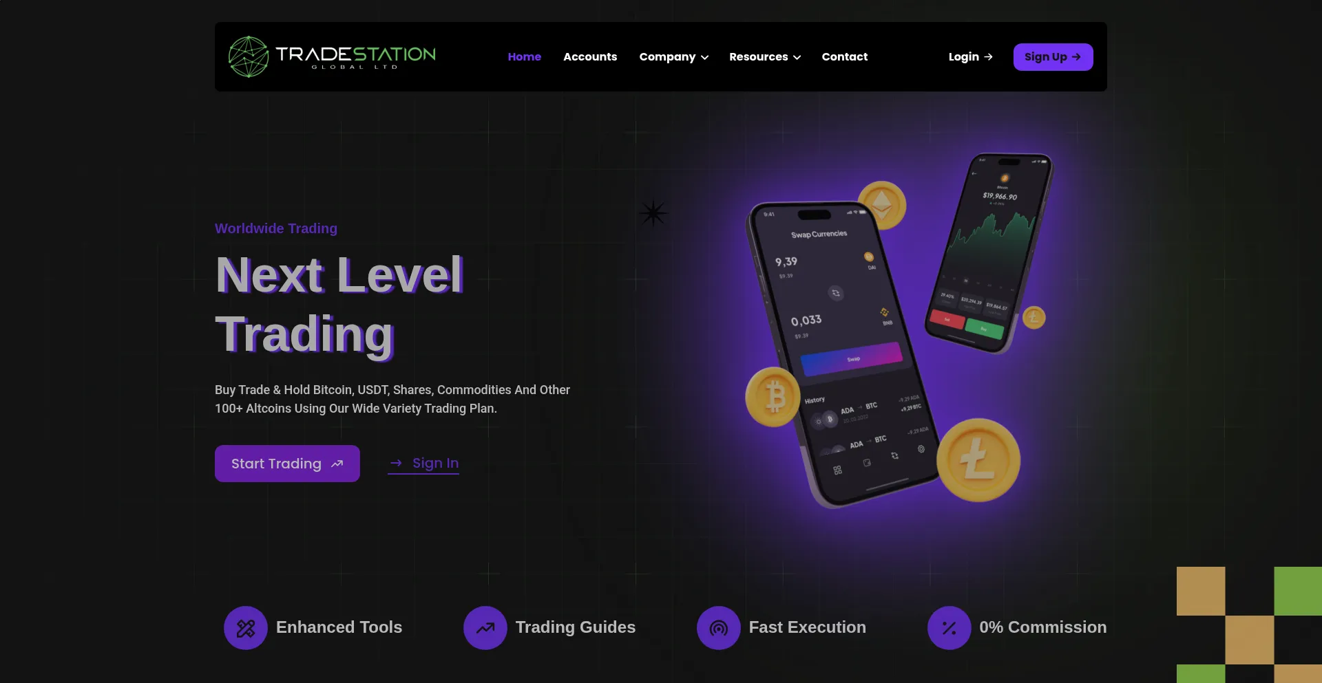 Website screenshot of Globaltradestationltd.com