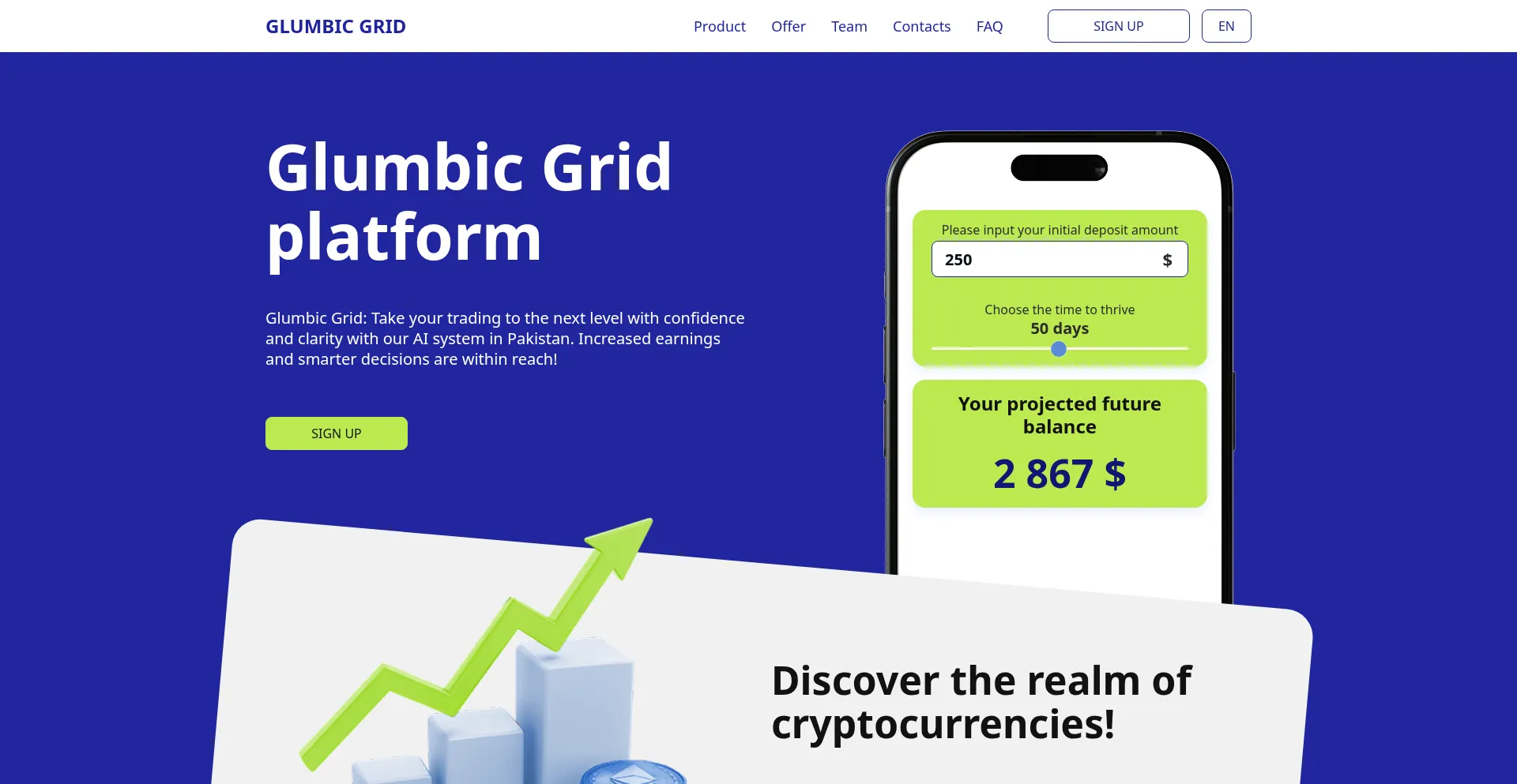 Website screenshot of Glumbic-grid.com