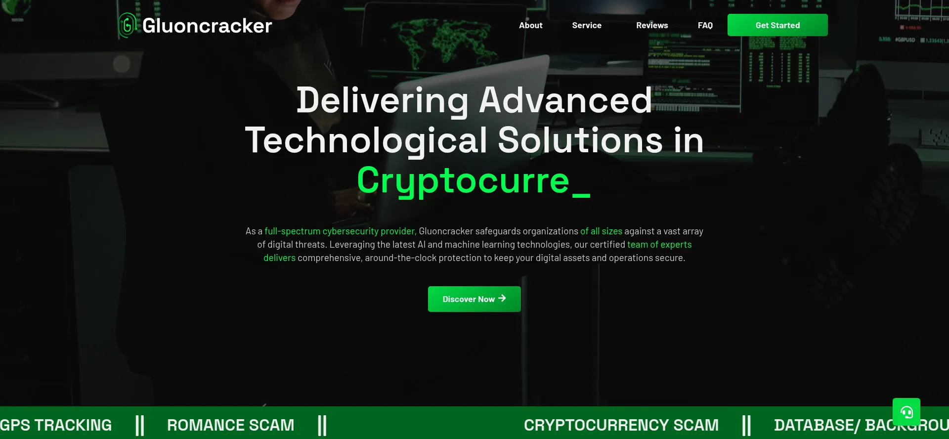 Website screenshot of Gluoncracker.com