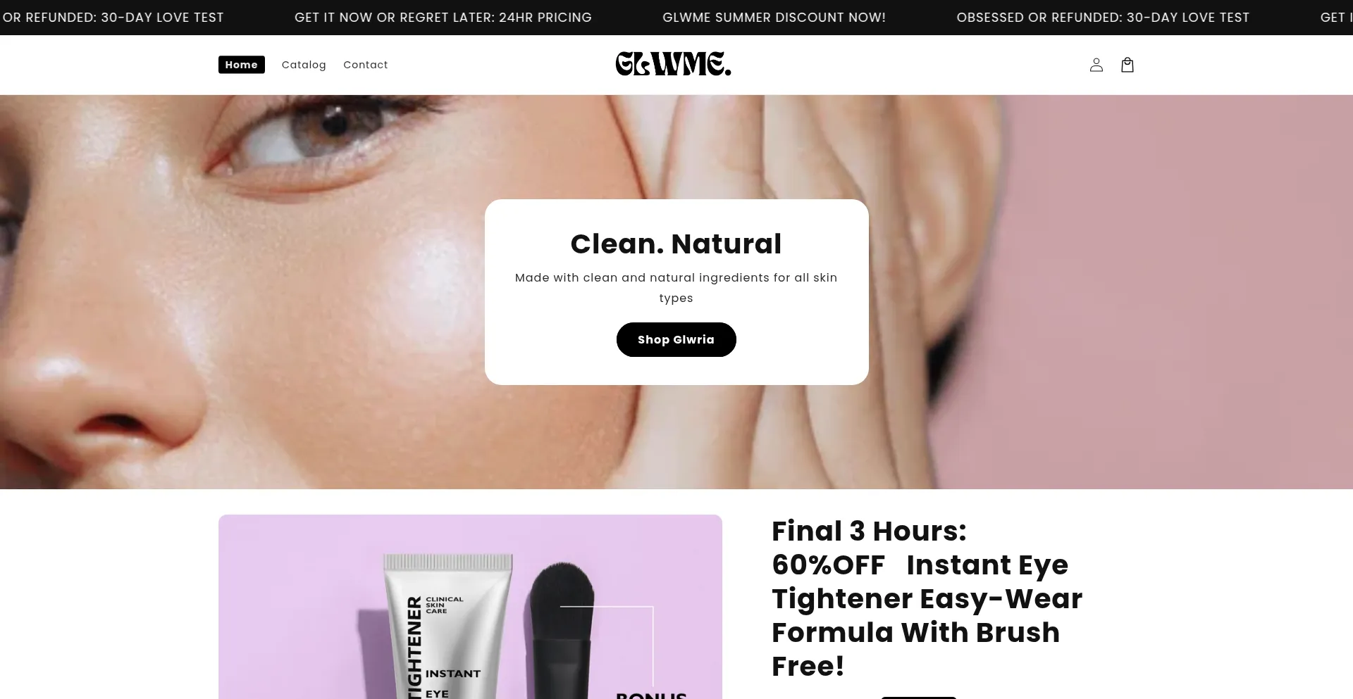 Website screenshot of Glwme.com
