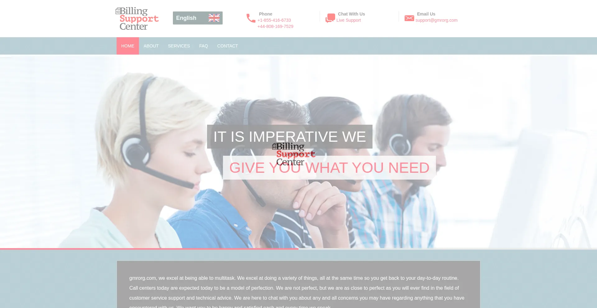 Website screenshot of Gmrorg.com