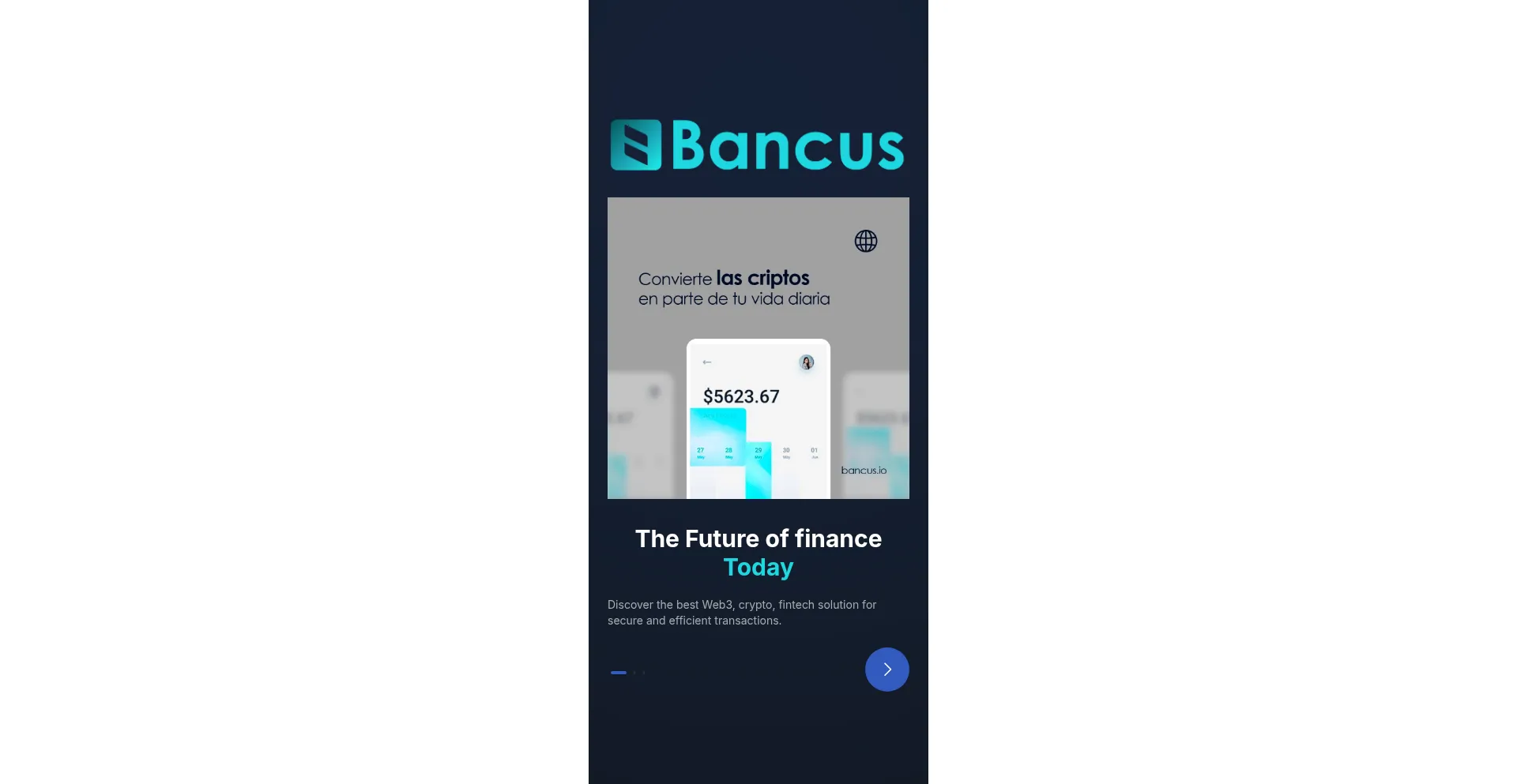Website screenshot of Go.bancus.io