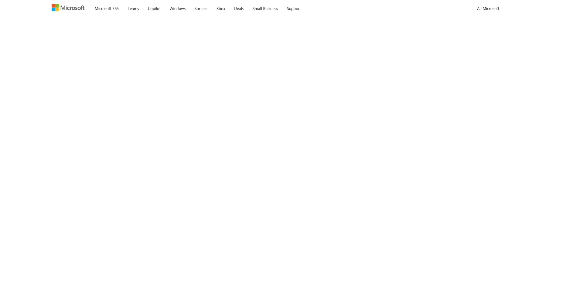 Website screenshot of Go.microsoft.com