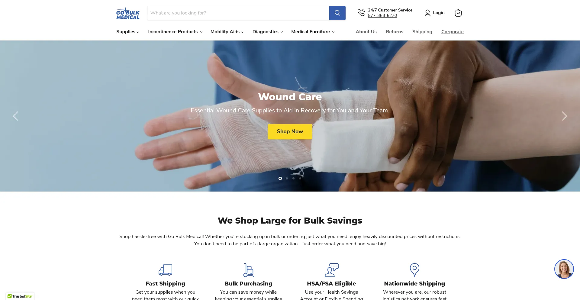 Website screenshot of Gobulkmedical.com