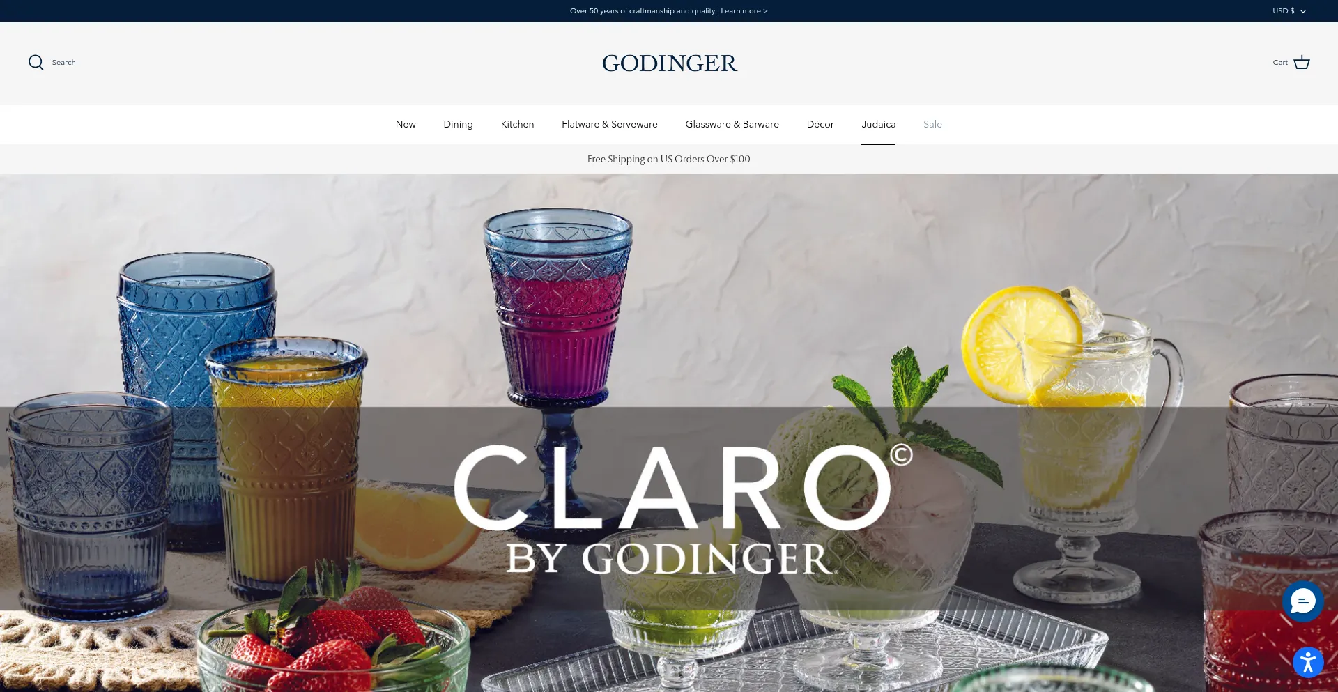 Website screenshot of Godinger.com