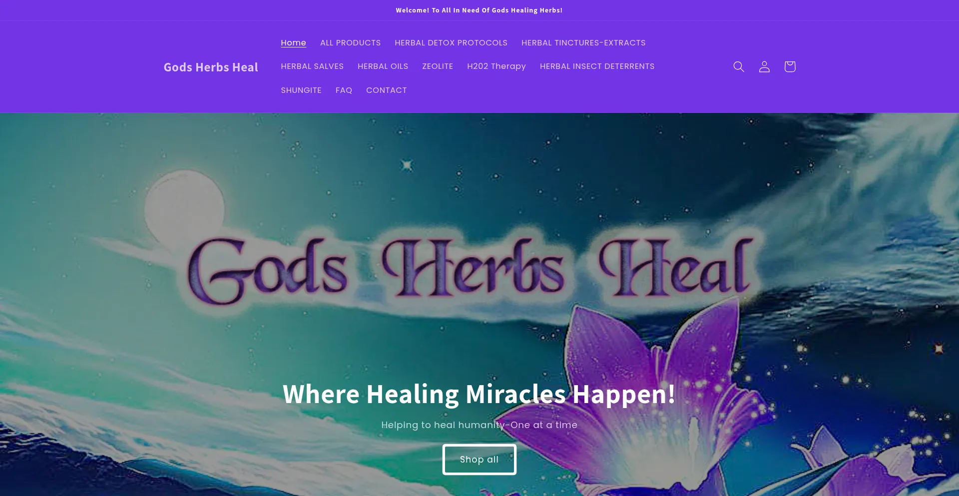 Website screenshot of Godsherbsheal.com