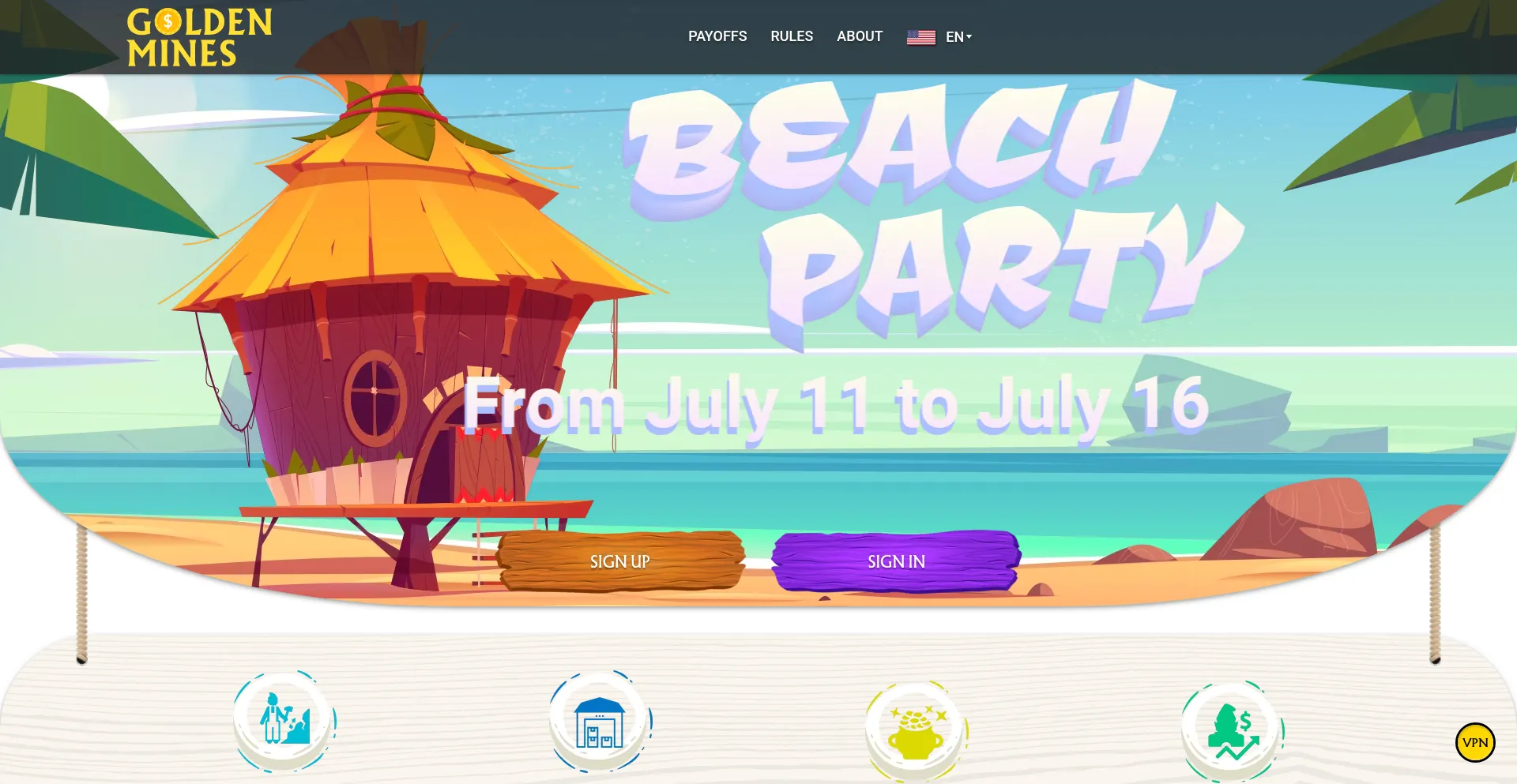 Website screenshot of Golden-mines.my