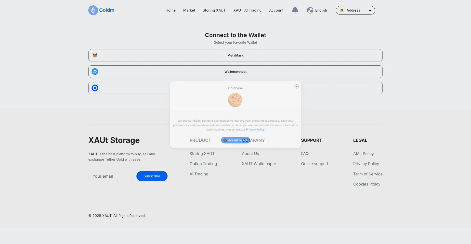 Website screenshot of Goldenairobot.com
