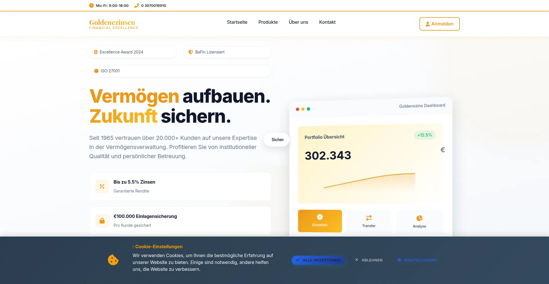 Goldenezinsen.de Screenshot