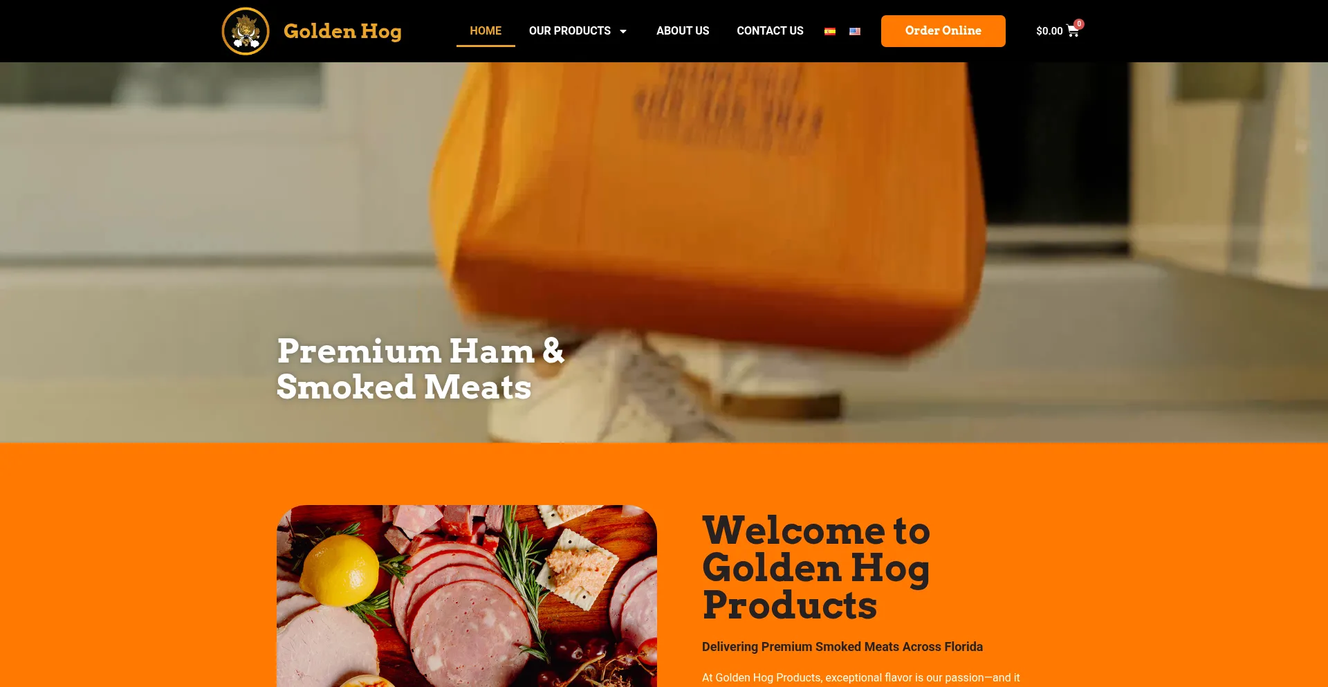Website screenshot of Goldenhog.com