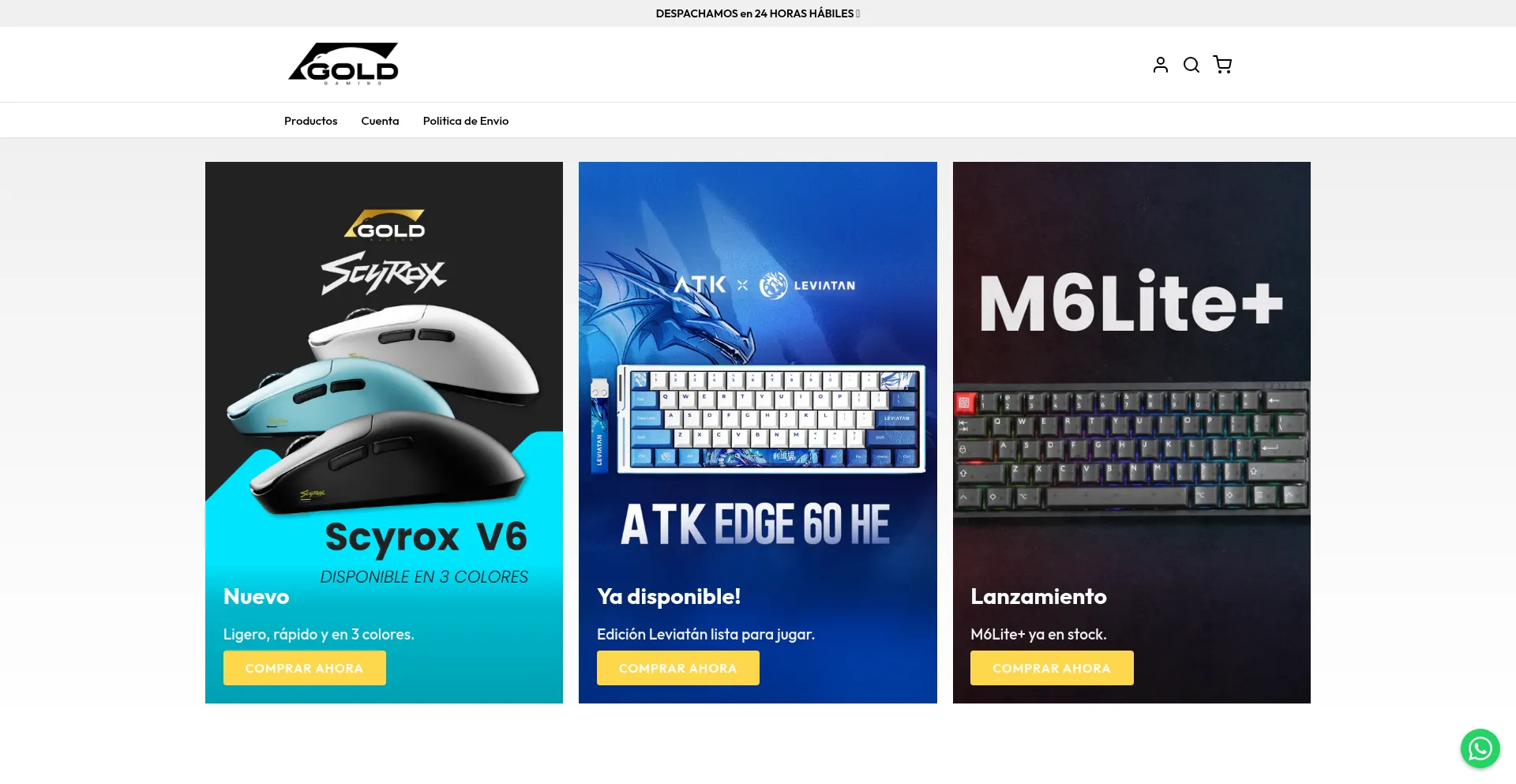 Website screenshot of Goldgaming.com.ar