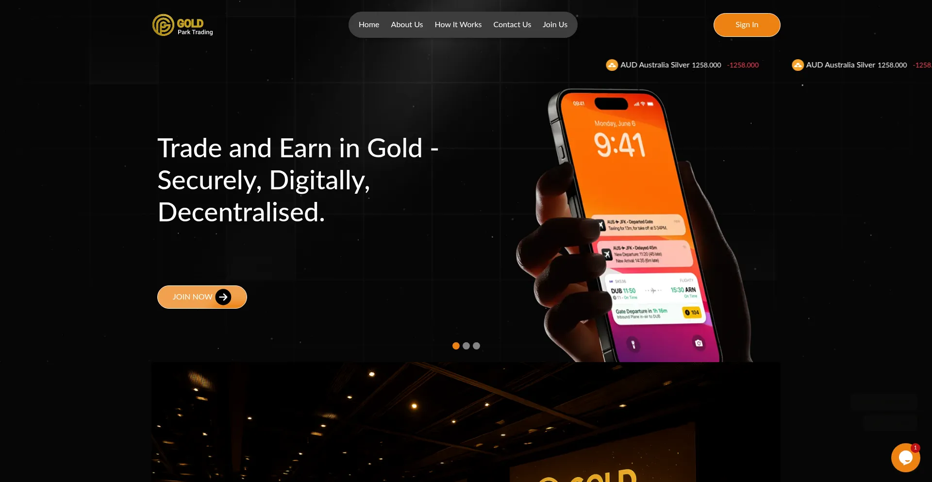 Website screenshot of Goldparktrading.com