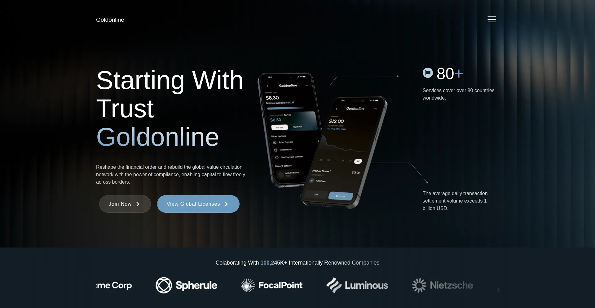 Website screenshot of Goldsinvest.com