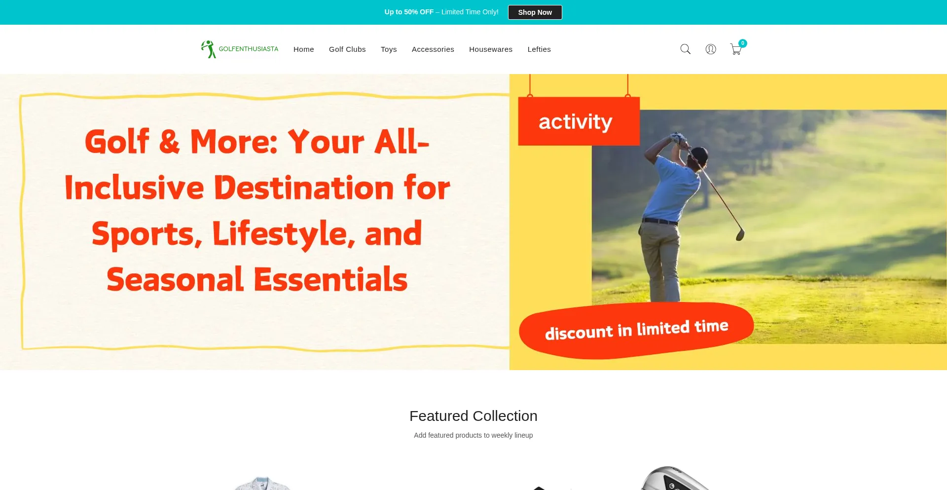 Website screenshot of Golfenthusiasta.com