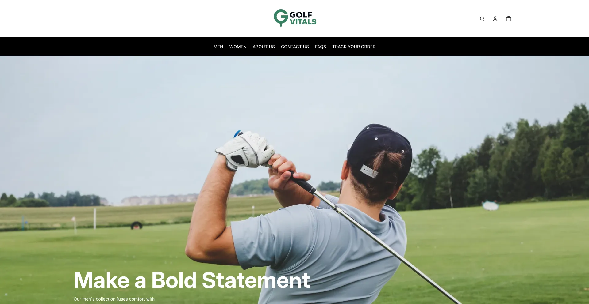 Website screenshot of Golfvitals.com