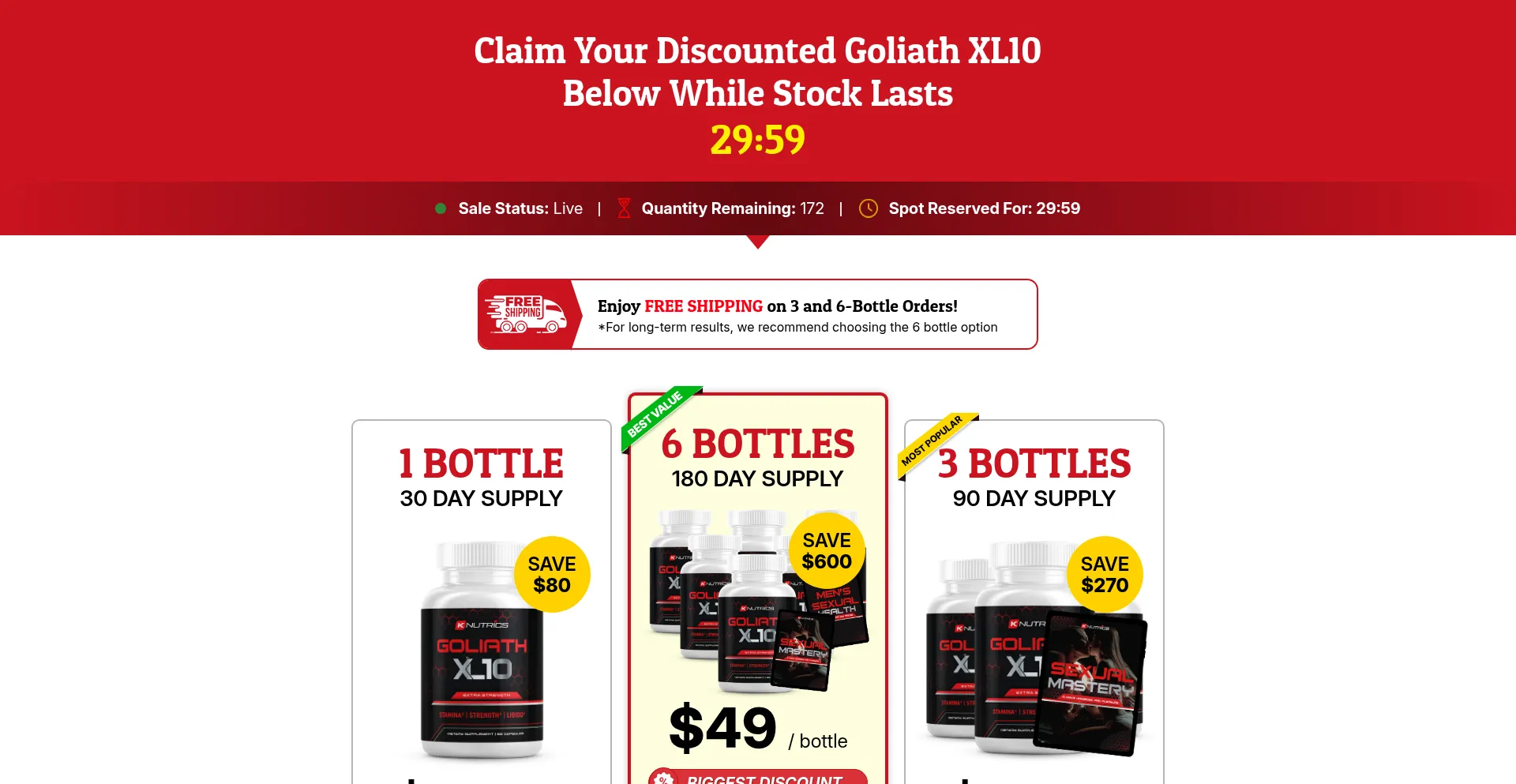 Website screenshot of Goliathxl10.com