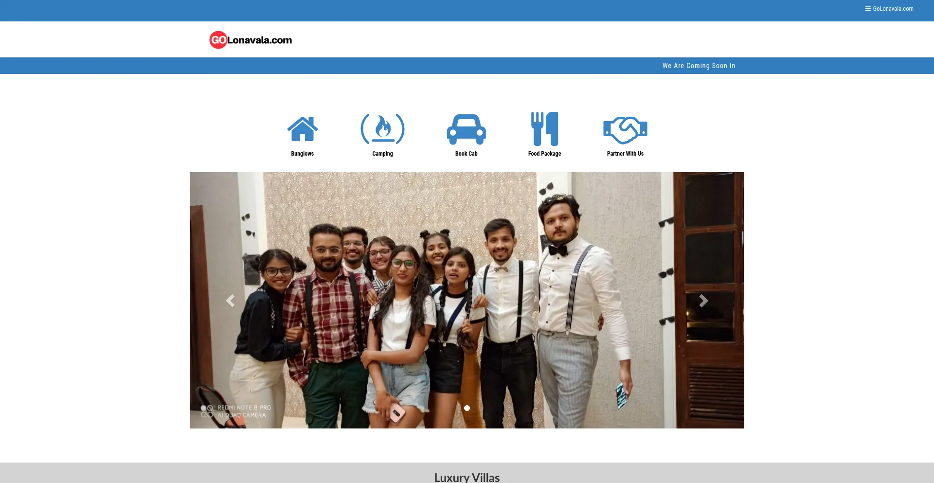 Website screenshot of Golonavala.com