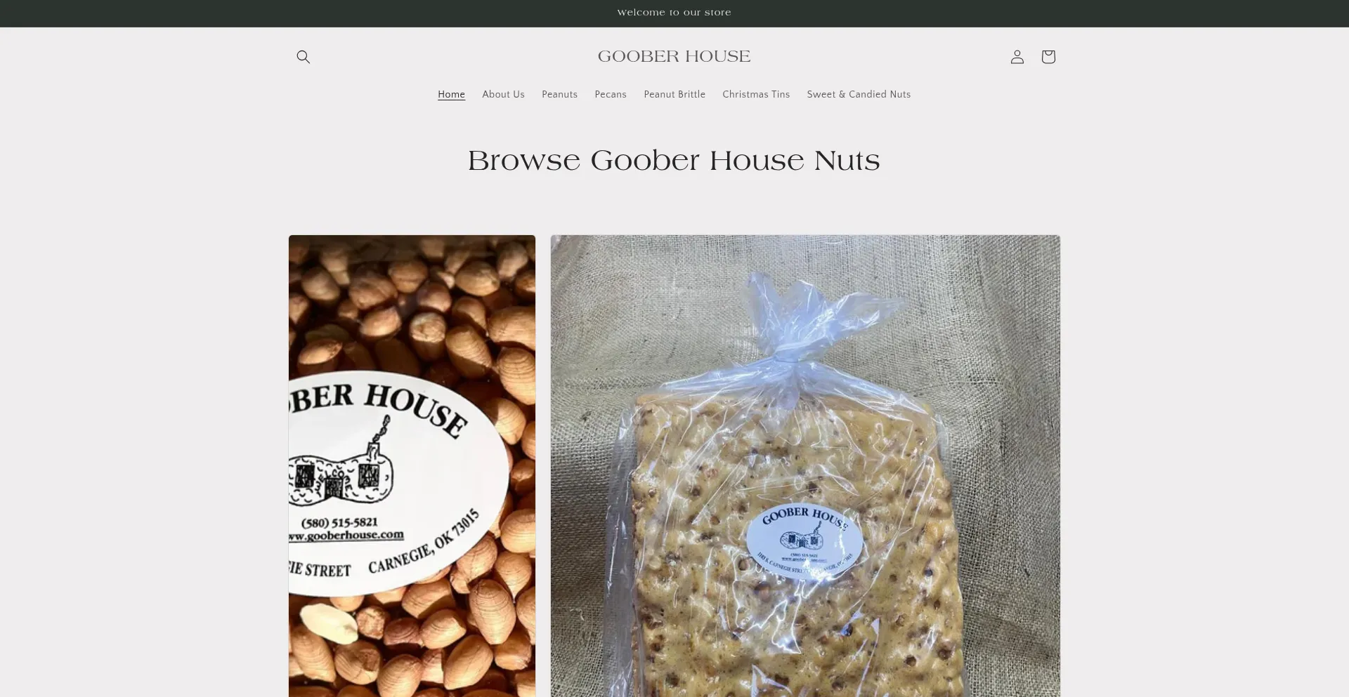 Website screenshot of Gooberhouse.com