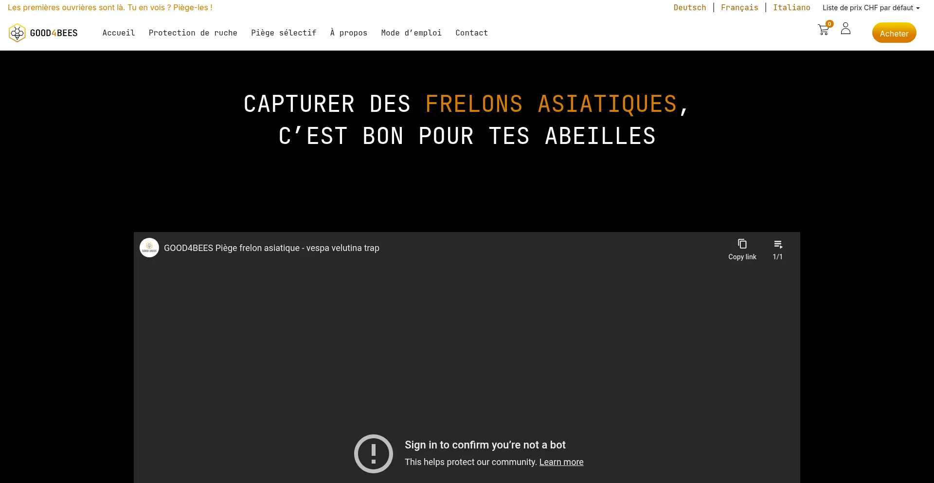 Website screenshot of Good4bees.com