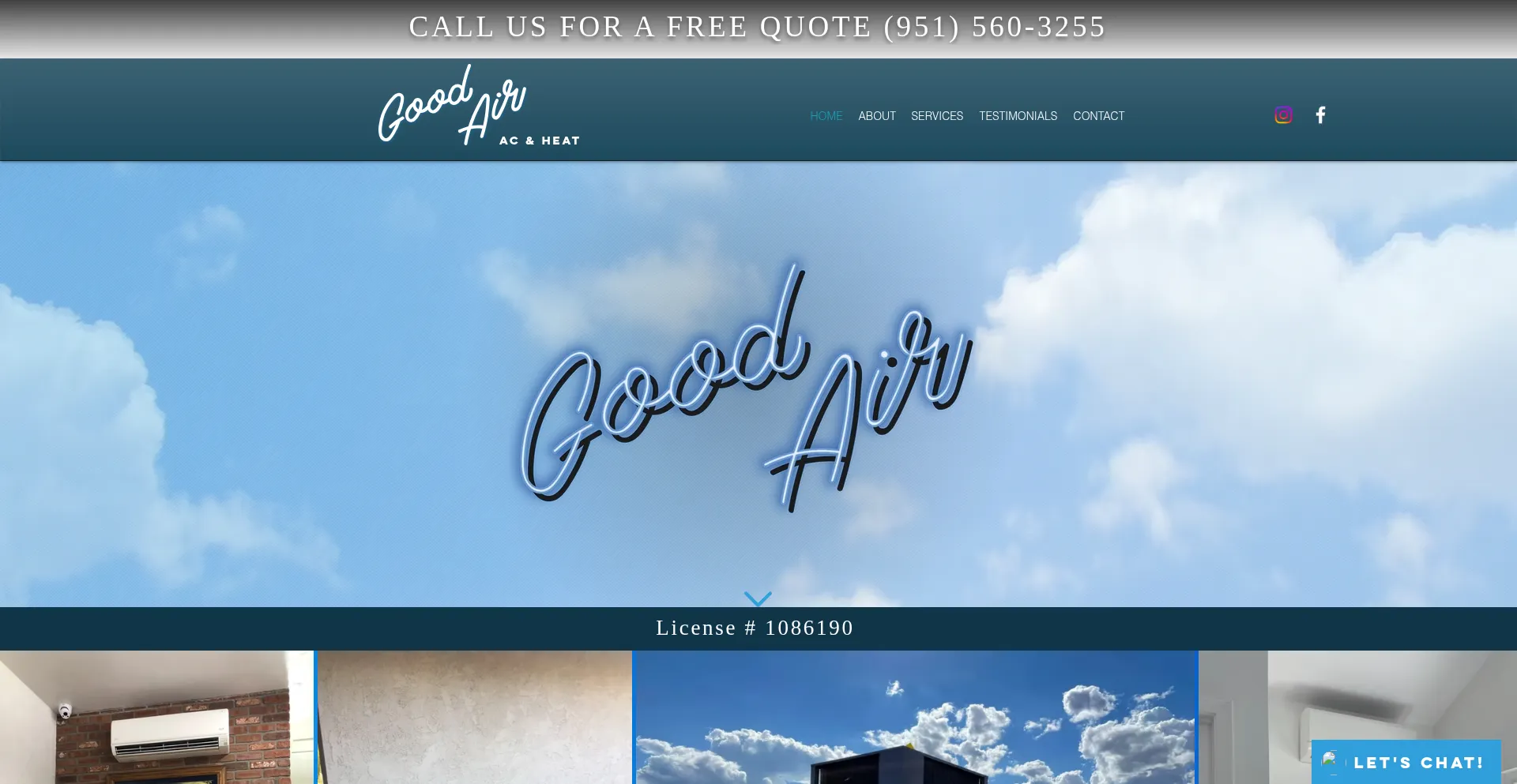 Website screenshot of Goodairac.com