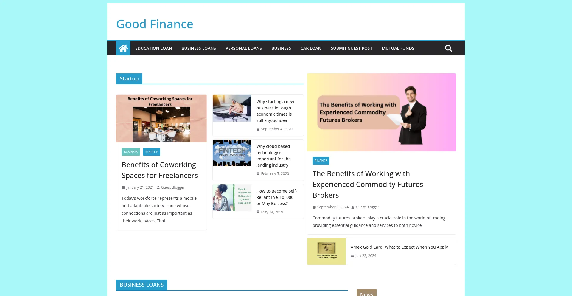 Website screenshot of Goodfinance-blog.com