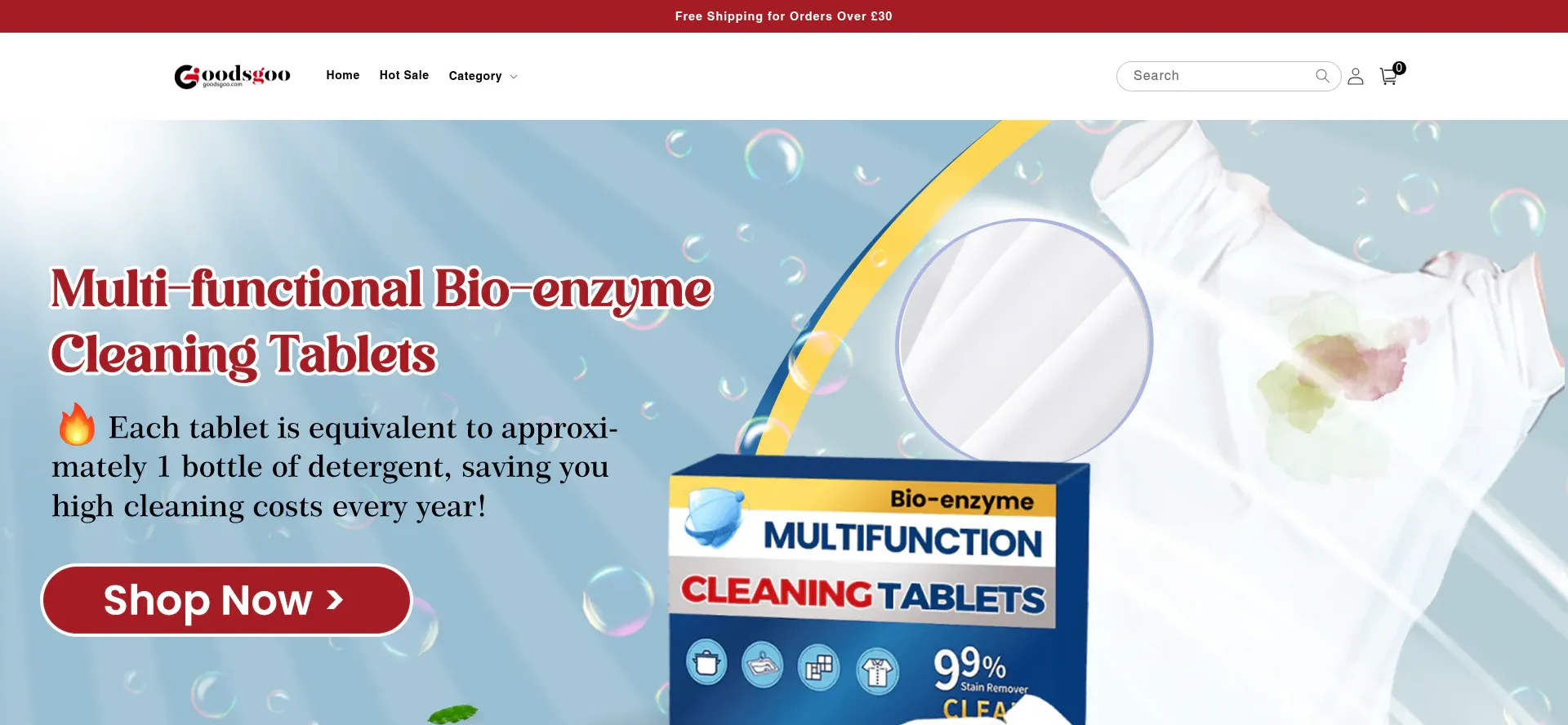 Website screenshot of Goodsgoo.com