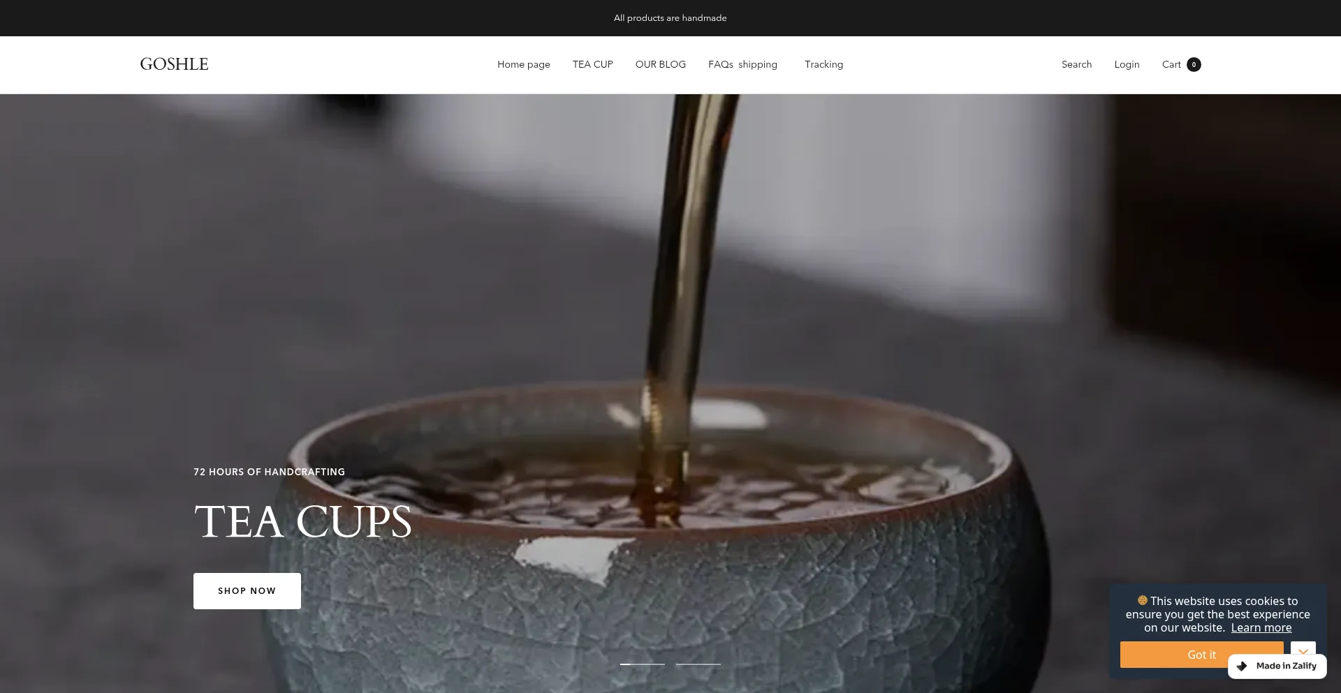 Website screenshot of Goshle.com