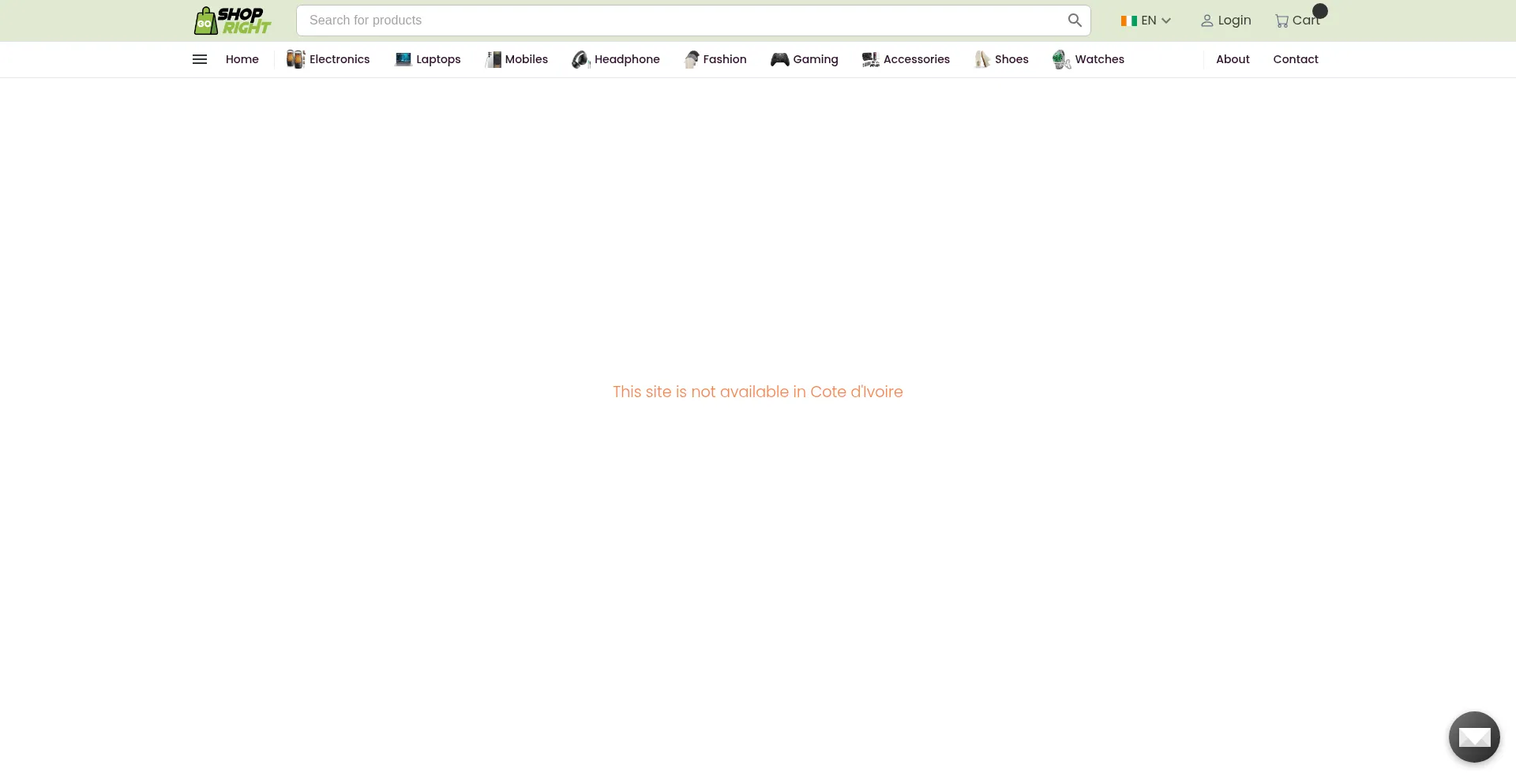 Website screenshot of Goshopright.com