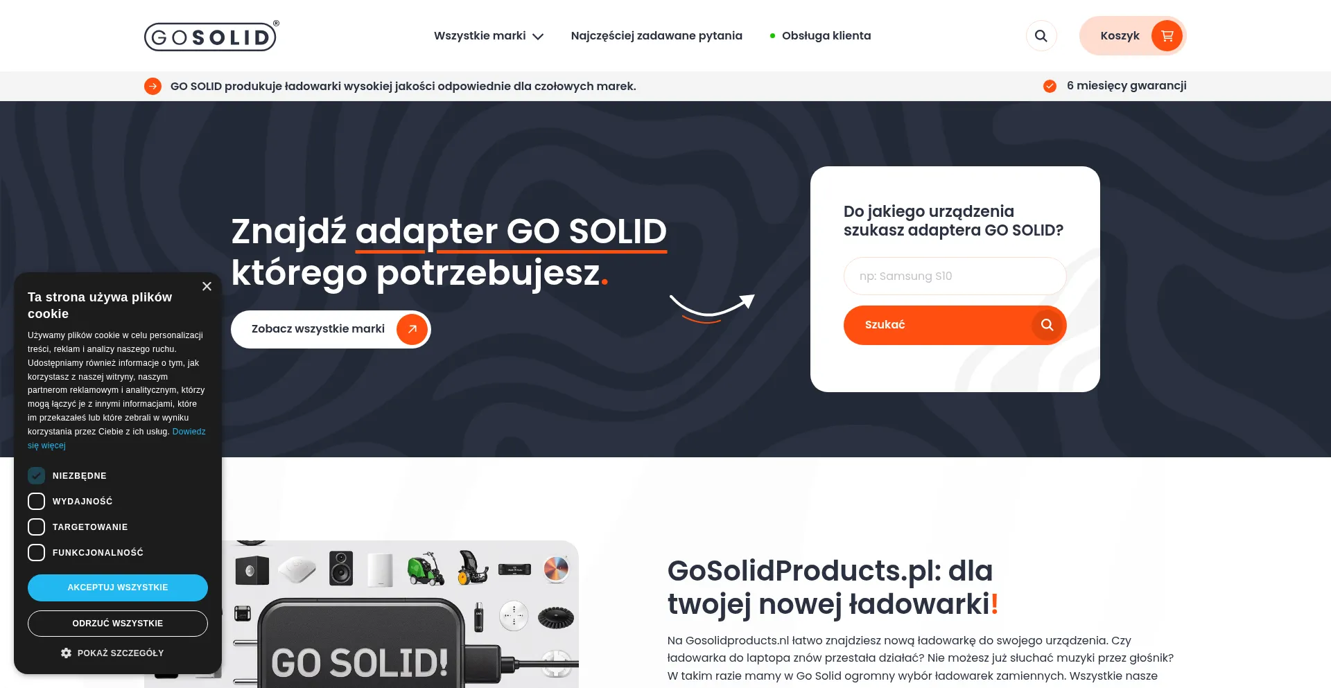 Website screenshot of Gosolidproducts.pl