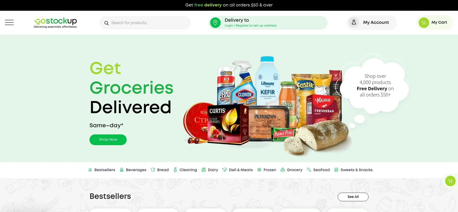Website screenshot of Gostockup.com