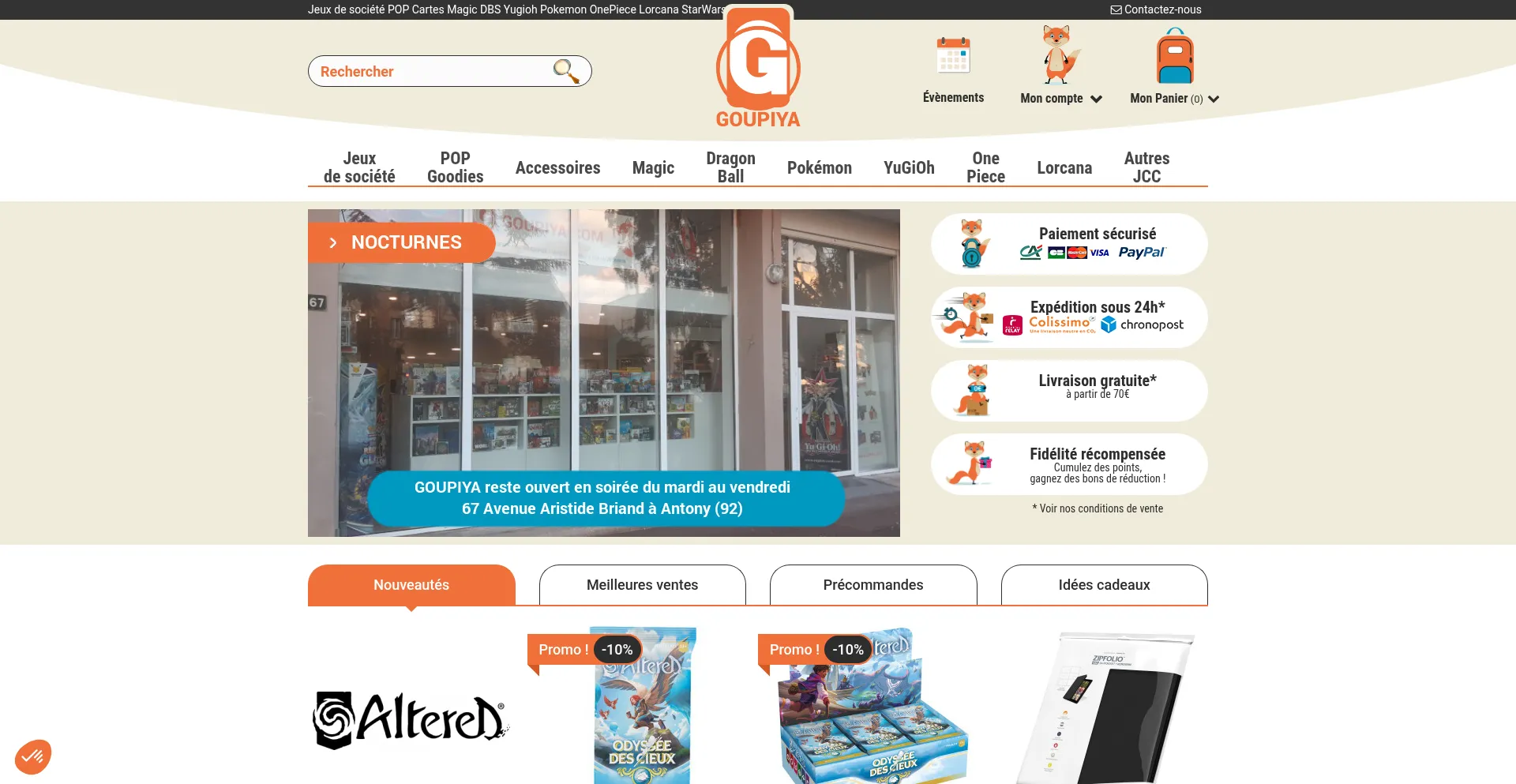Website screenshot of Goupiya.com