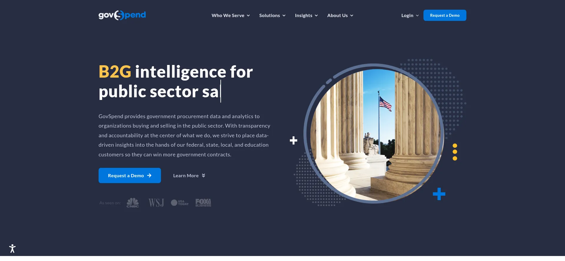 Website screenshot of Govspend.com