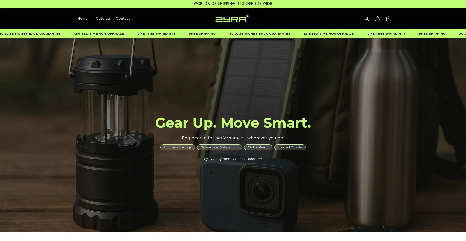 Website screenshot of Gozyra.store