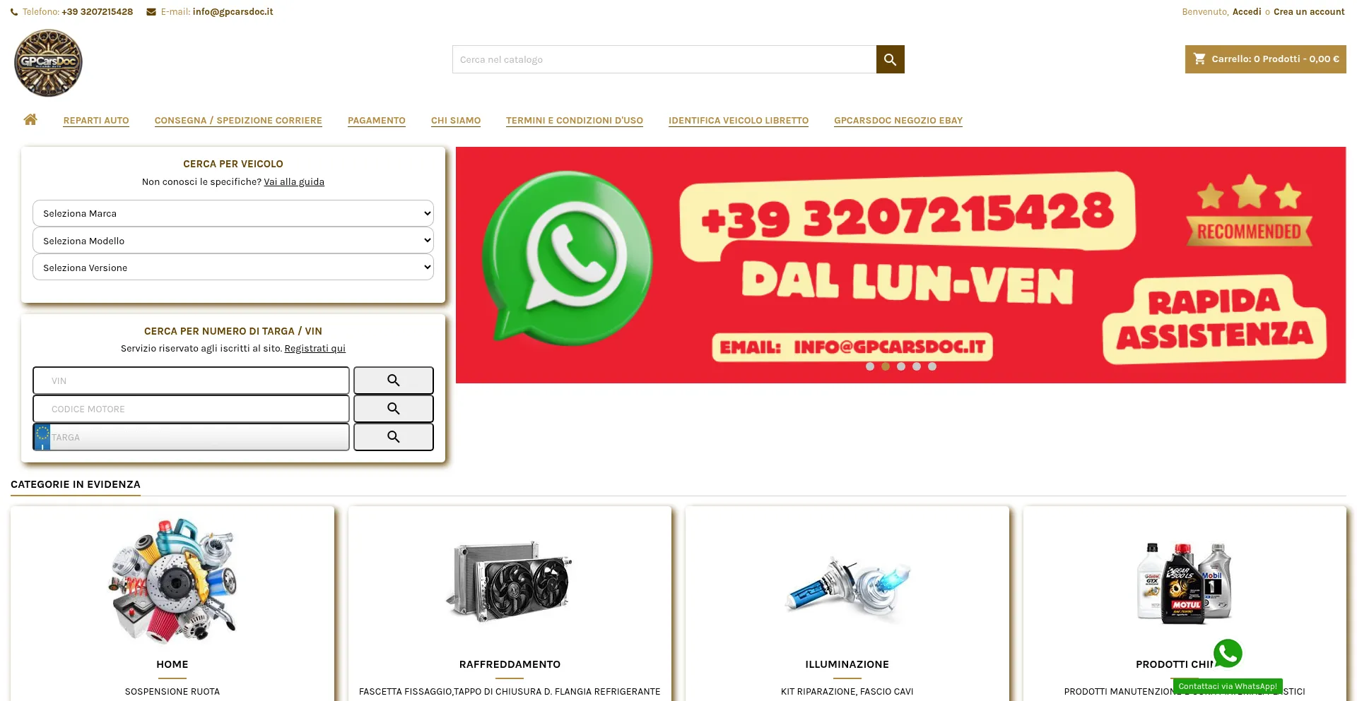 Website screenshot of Gpcarsdoc.it