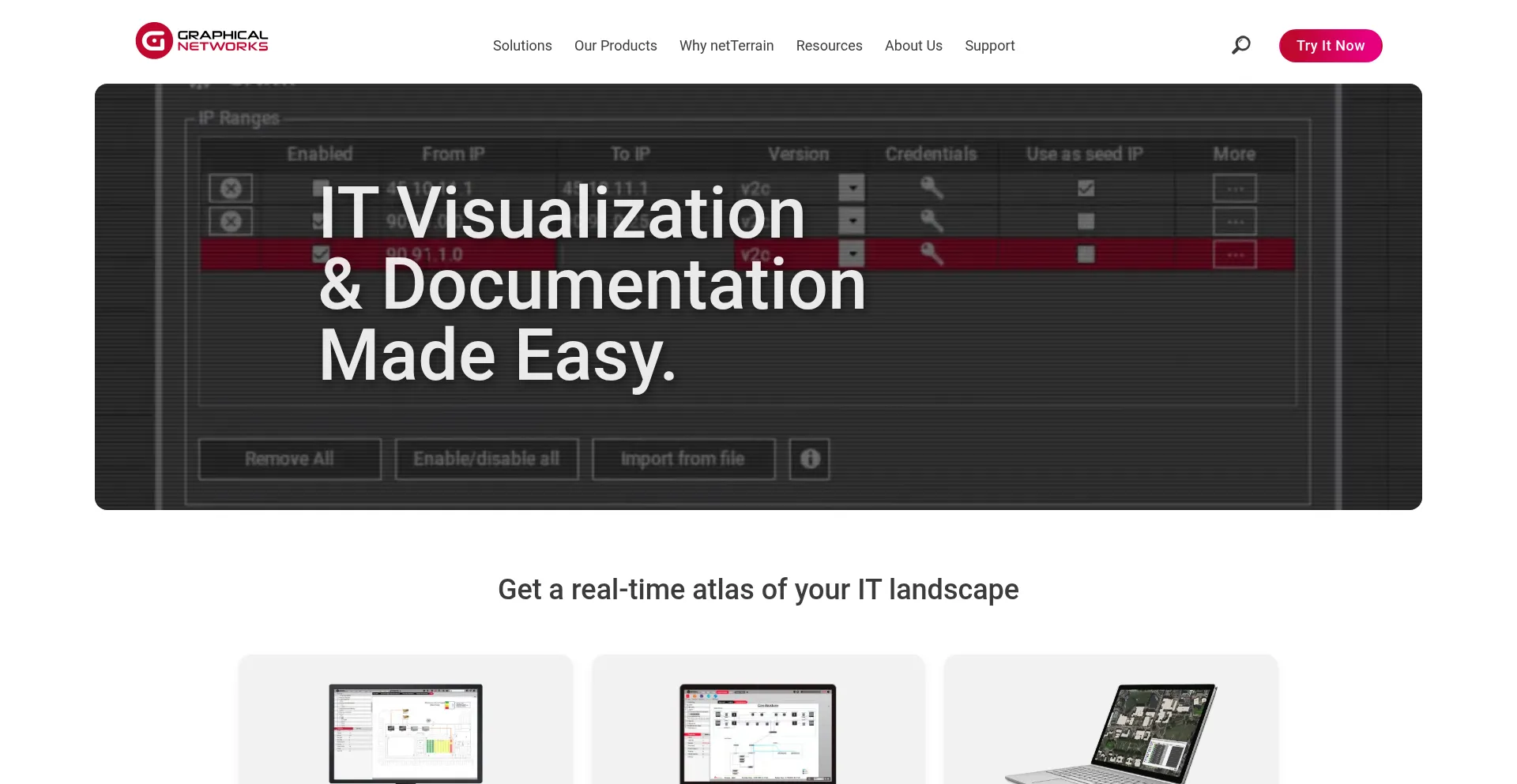 Website screenshot of Graphicalnetworks.com
