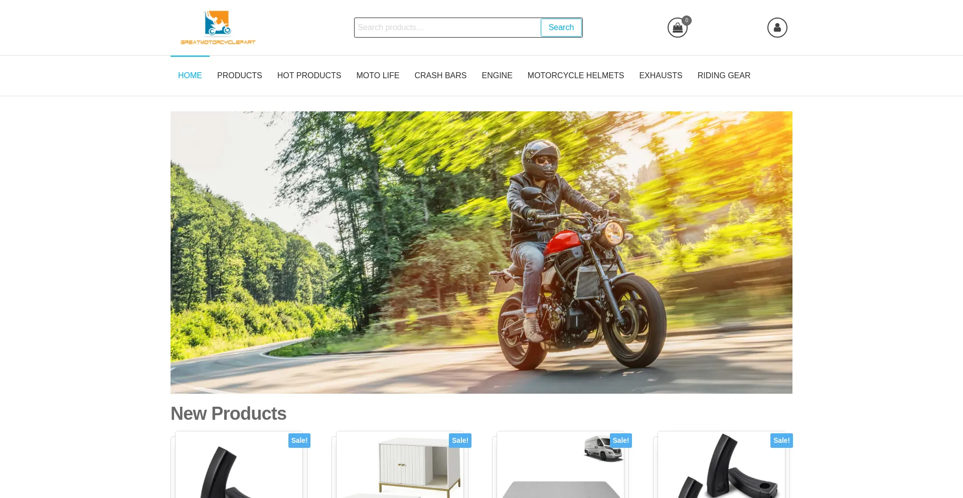 Website screenshot of Greatmotorcyclepart.com