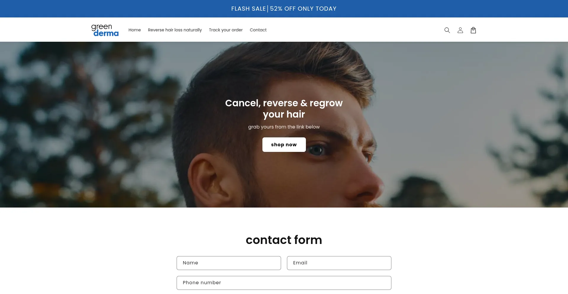 Website screenshot of Greenderma.co
