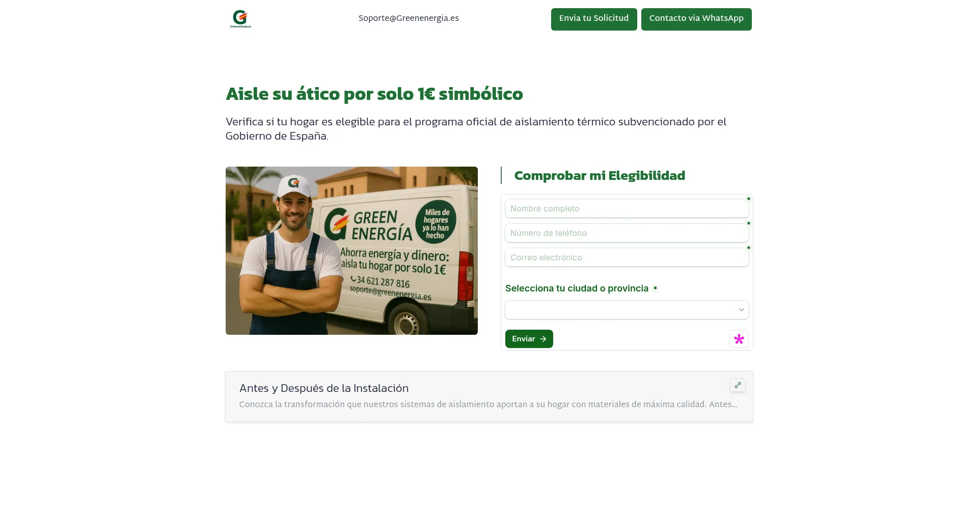 Website screenshot of Greenenergia.es
