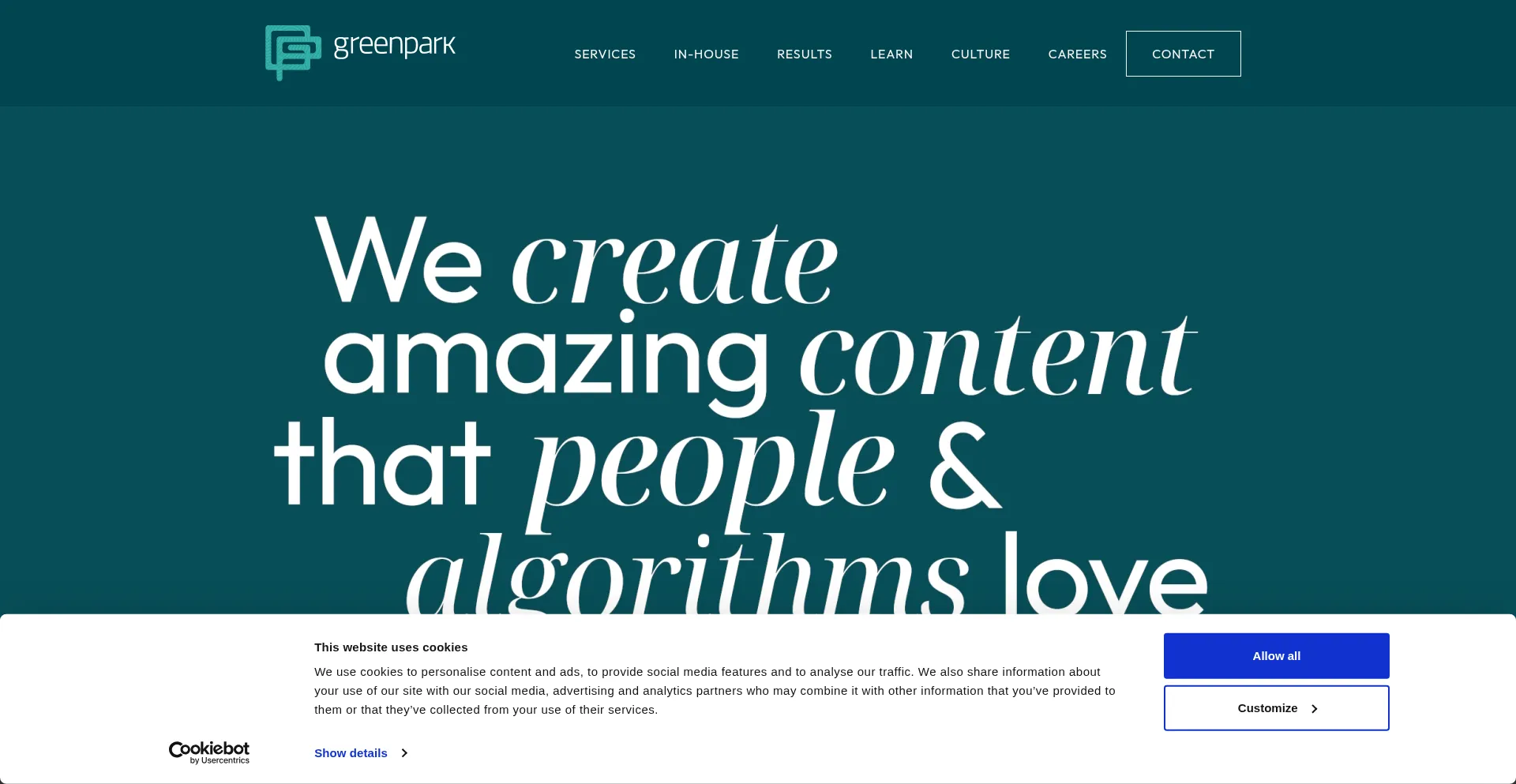 Website screenshot of Greenpark.digital