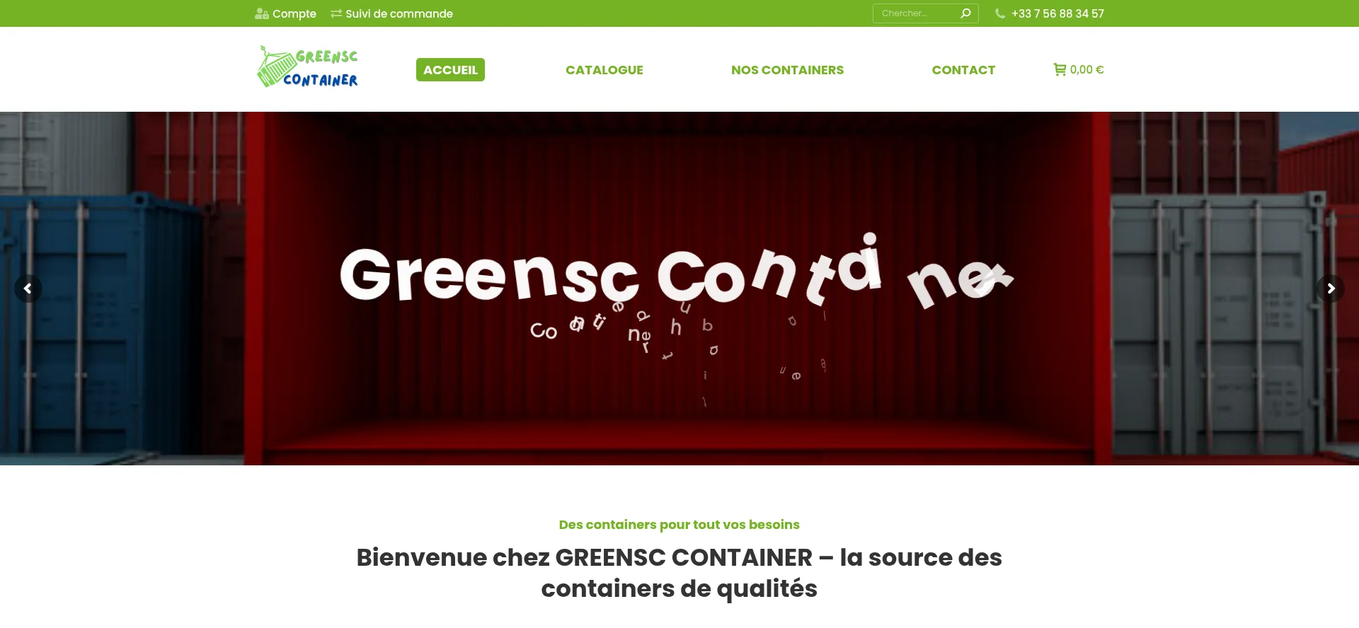Website screenshot of Greensc-container.com
