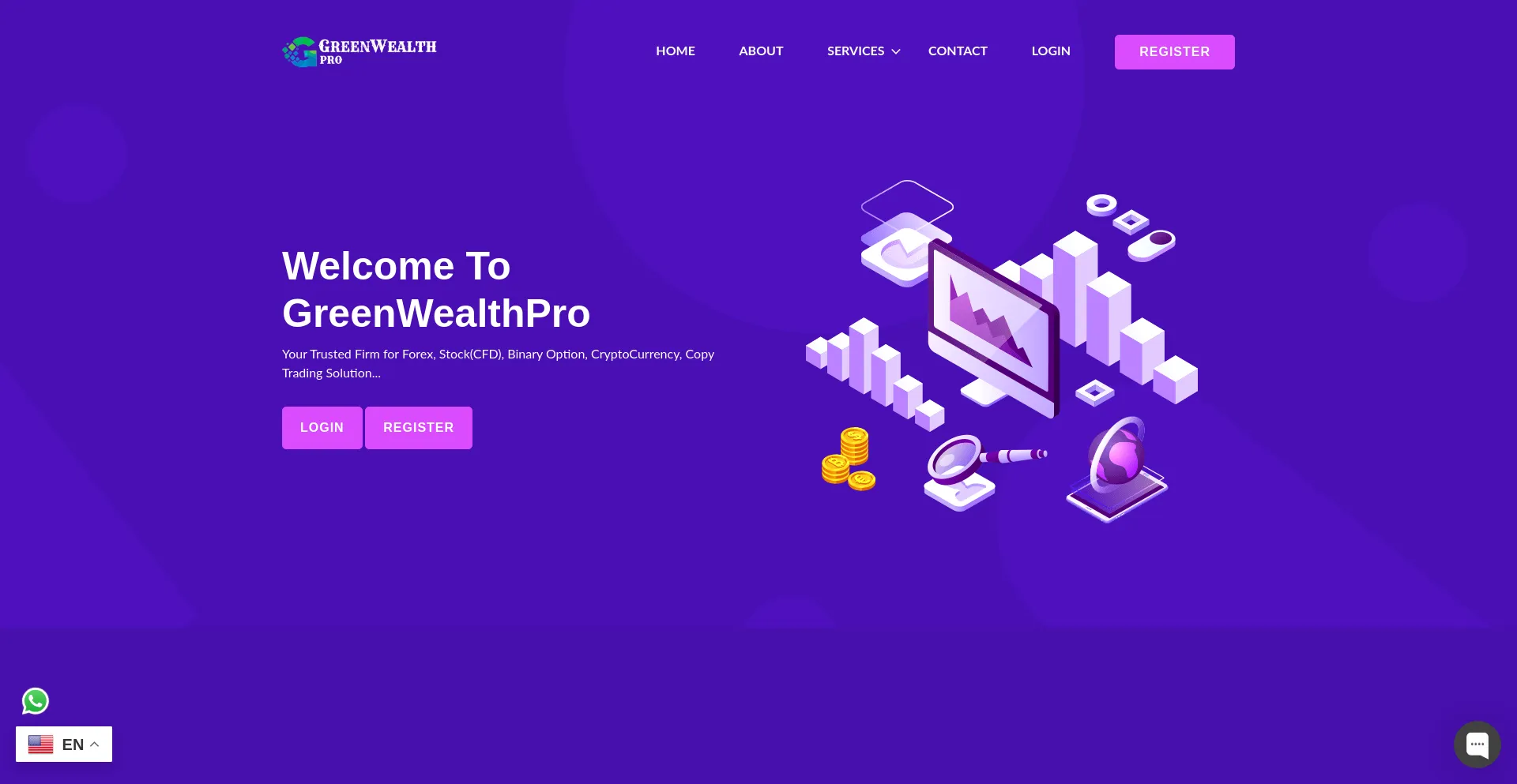 Website screenshot of Greenwealthpro.com