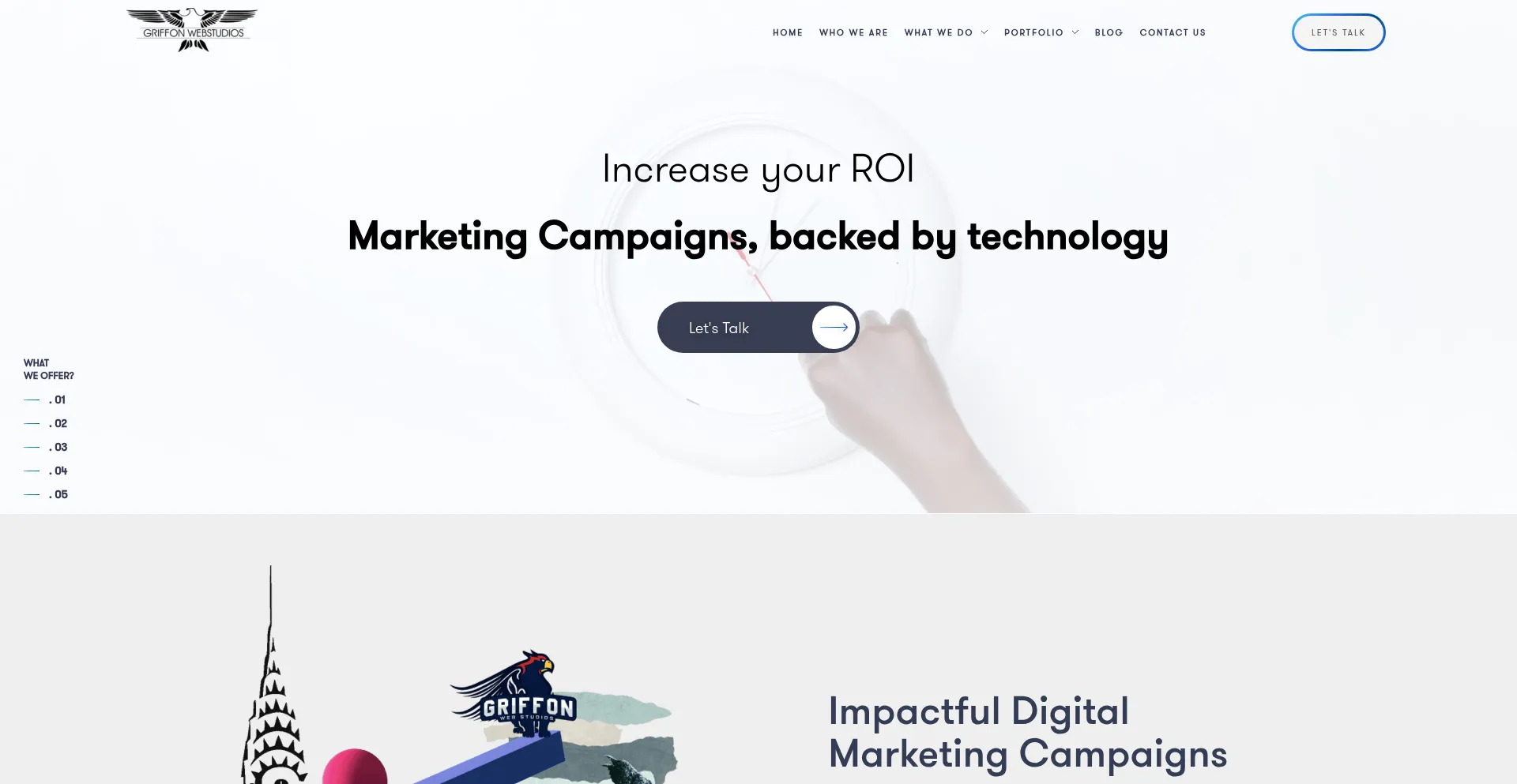 Website screenshot of Griffonwebstudios.com