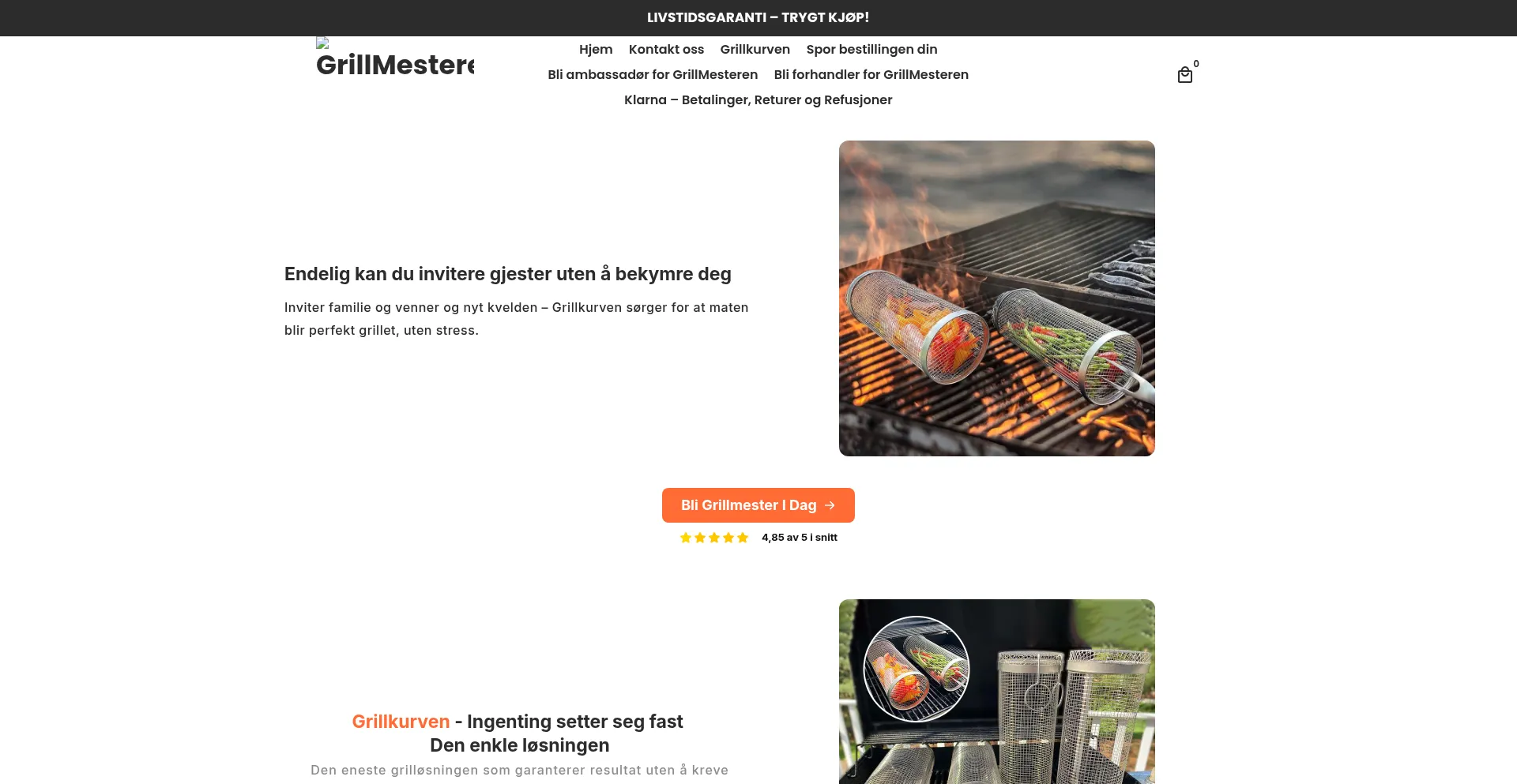 Website screenshot of Grillmesteren.com